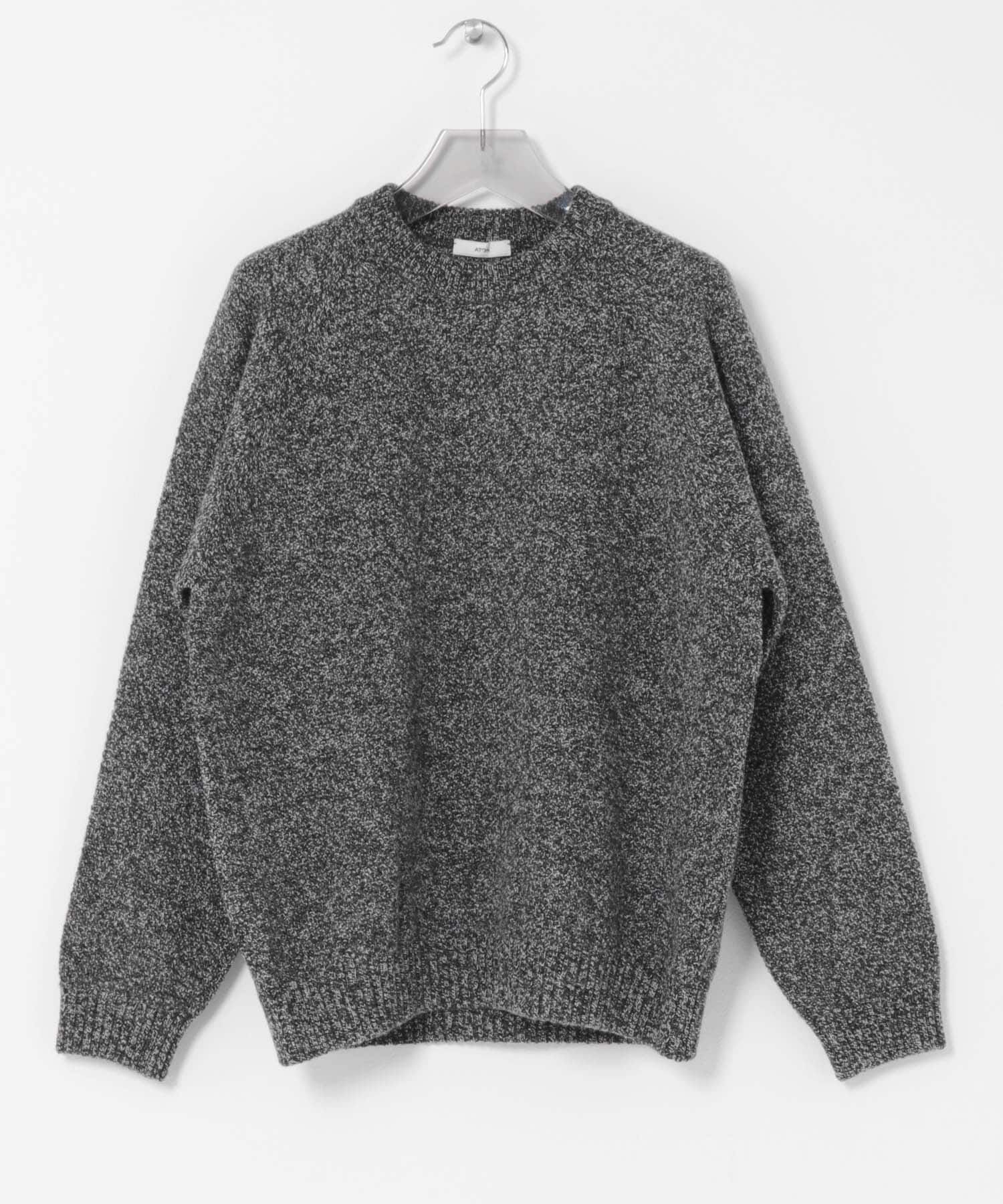 URBAN RESEARCH「ATON　LAMBS WOOL C/N SWEATER」|ニット・セーター|チャコールグレー