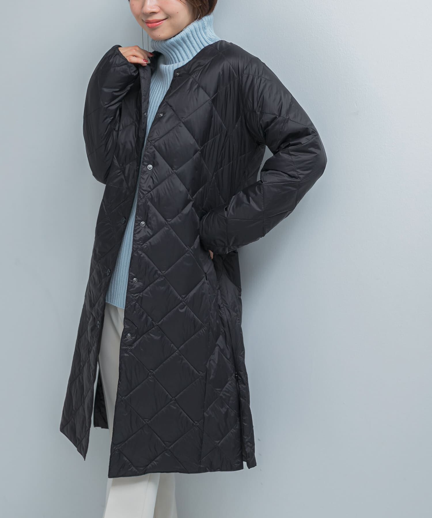 URBAN RESEARCH ROSSO「TAION　CREW NECK LONG DOWN COAT」|ダウン|ブラック