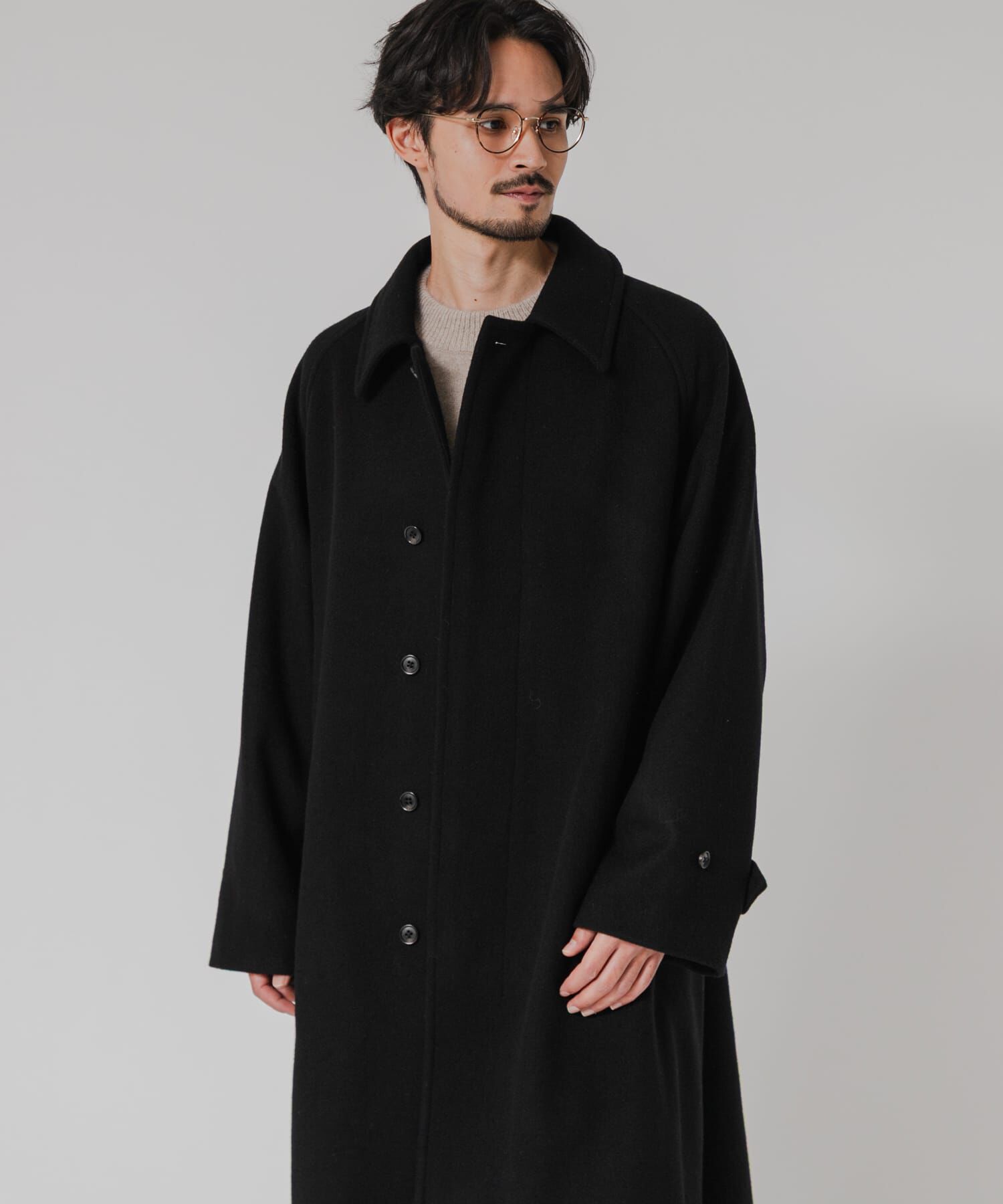 URBAN RESEARCH「WOOL BEAVER BELTED COAT」|ステンカラーコート|