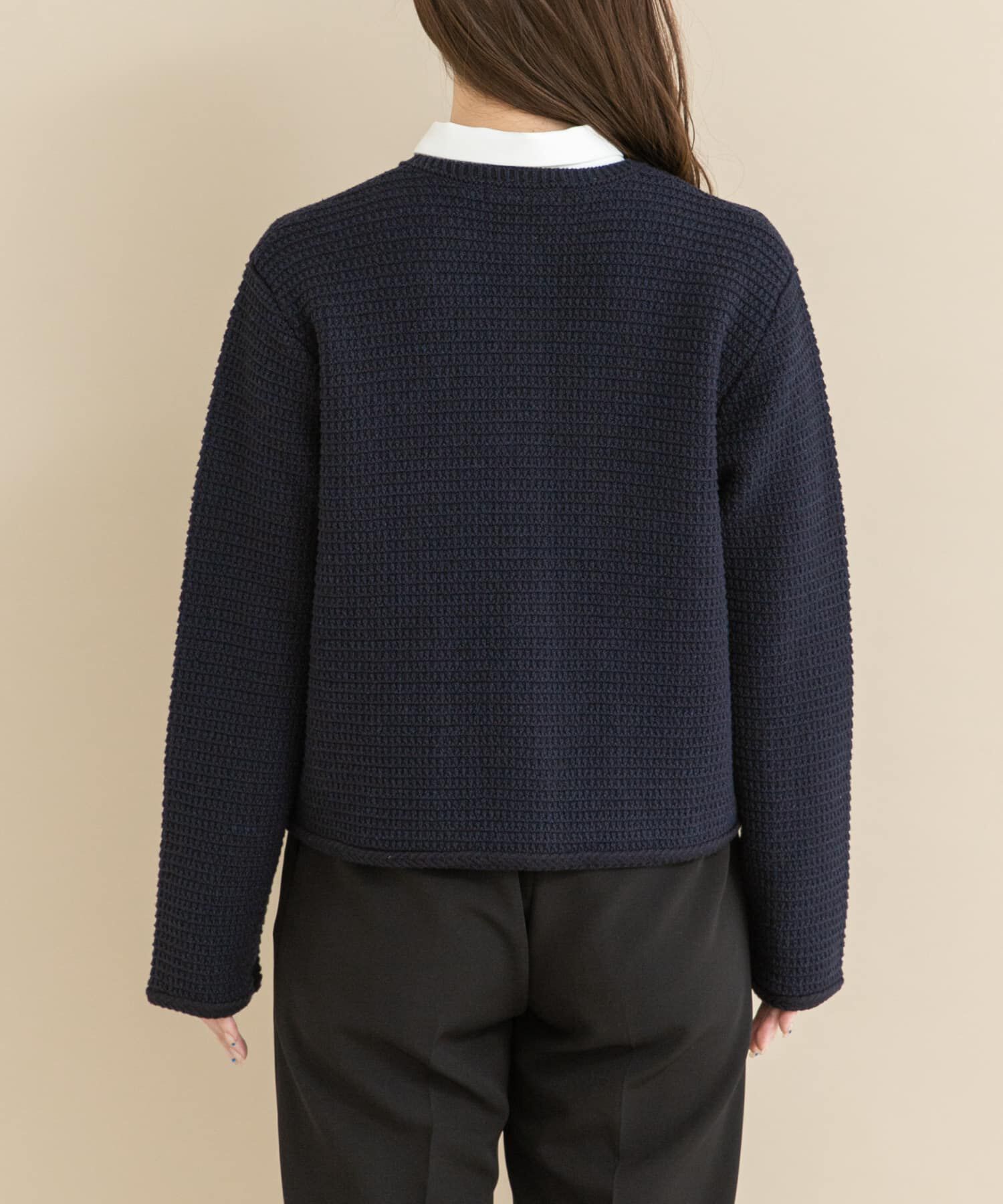 URBAN RESEARCH ROSSO「『WEB/一部店舗限定』ツイードノーカラーニットジャケット」|ノーカラージャケット|