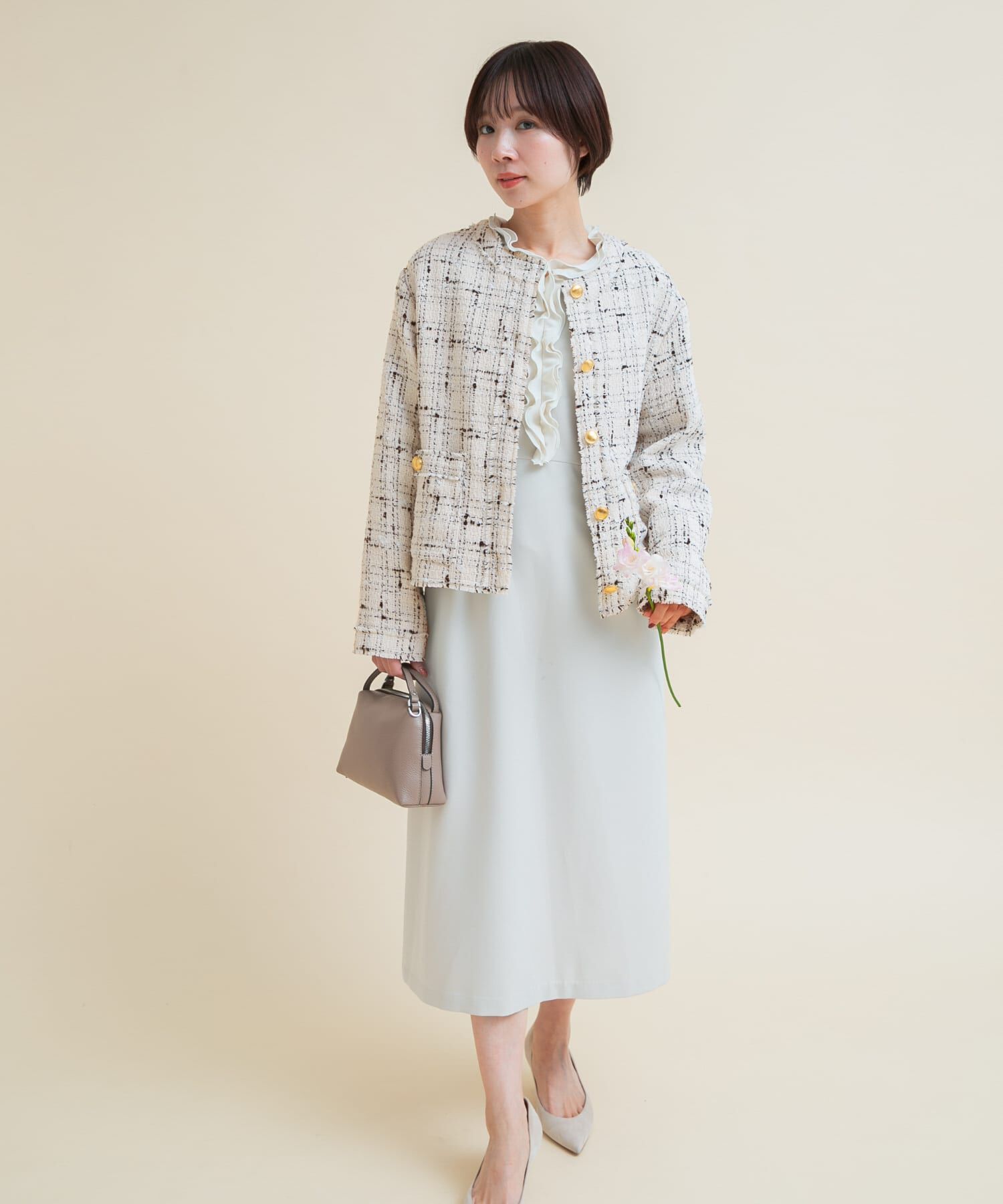 URBAN RESEARCH ROSSO「『WEB限定』ツイードノーカラージャケット」|ノーカラージャケット|