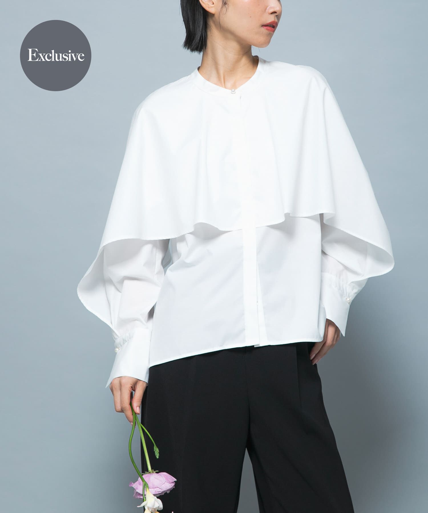 URBAN RESEARCH ROSSO「『別注』CHIGNON&times;ROSSO　ラッフルシャツブラウス」|シャツ・ブラウス|オフホワイト