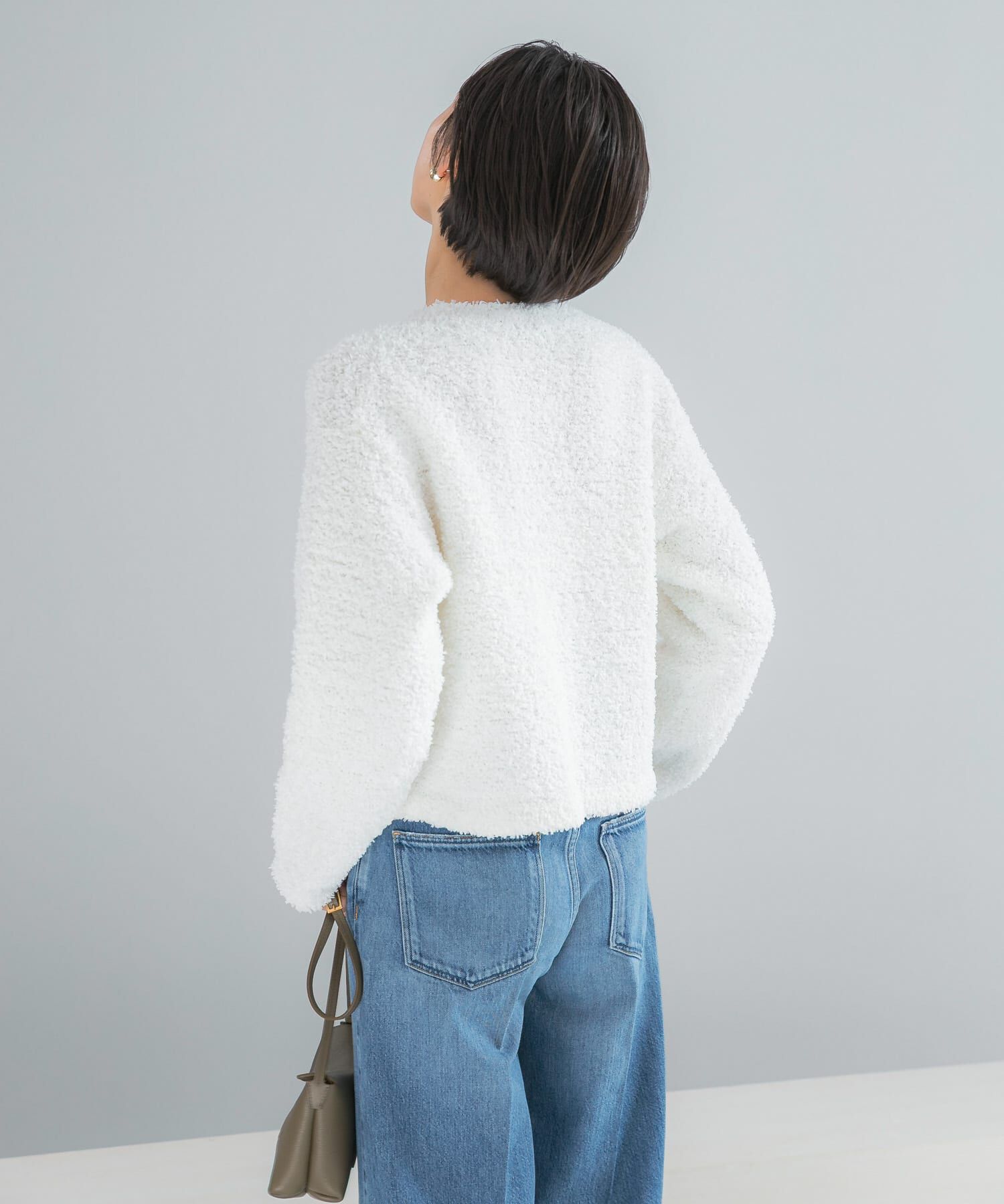 URBAN RESEARCH ROSSO「ニットツイードショートカーディガン」|カーディガン|