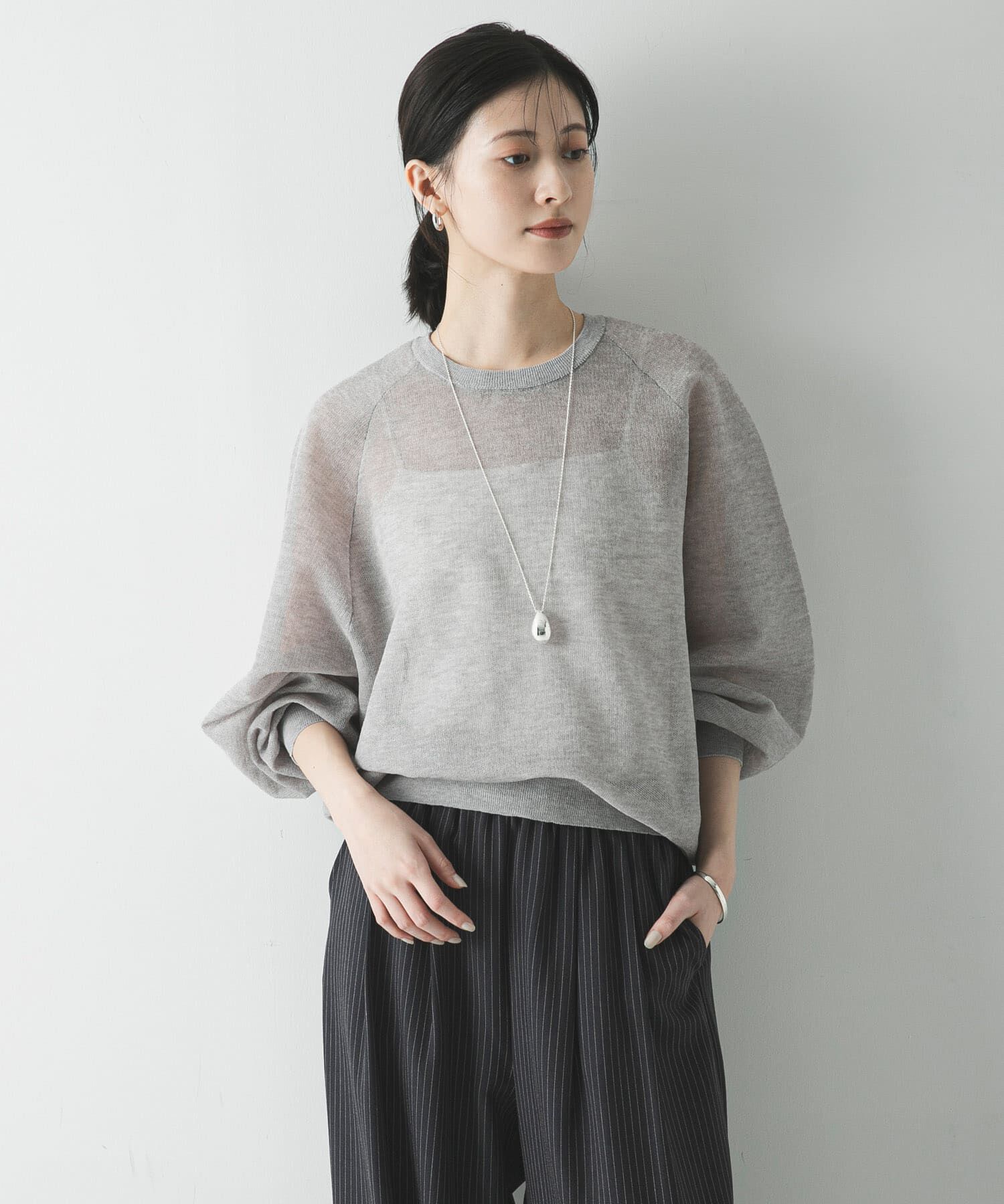 URBAN RESEARCH「リネン混スポンディッシュニット」|ニット・セーター|グレー