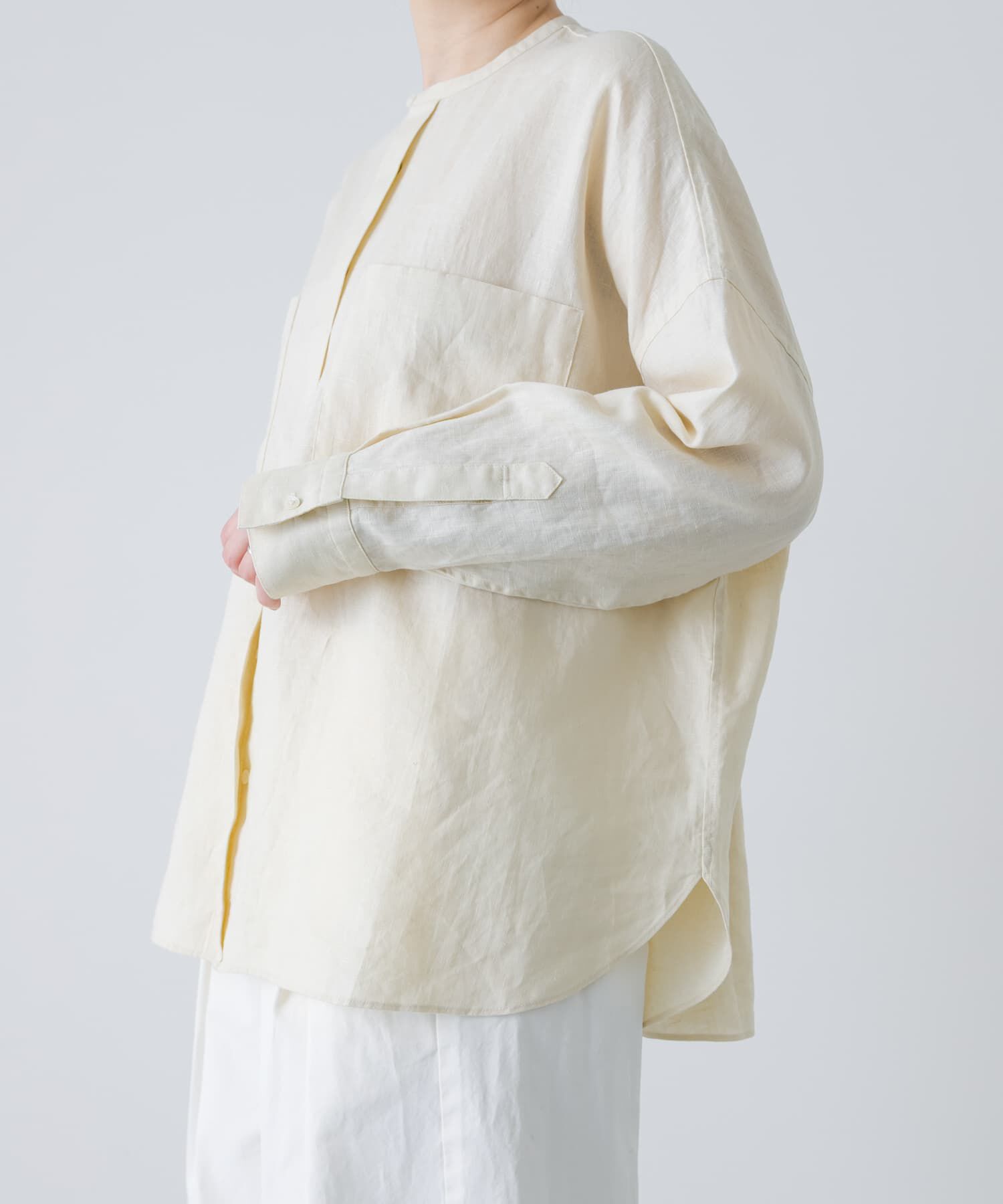 かぐれ「リネンダブルポケットワイドシャツ」|シャツ・ブラウス|