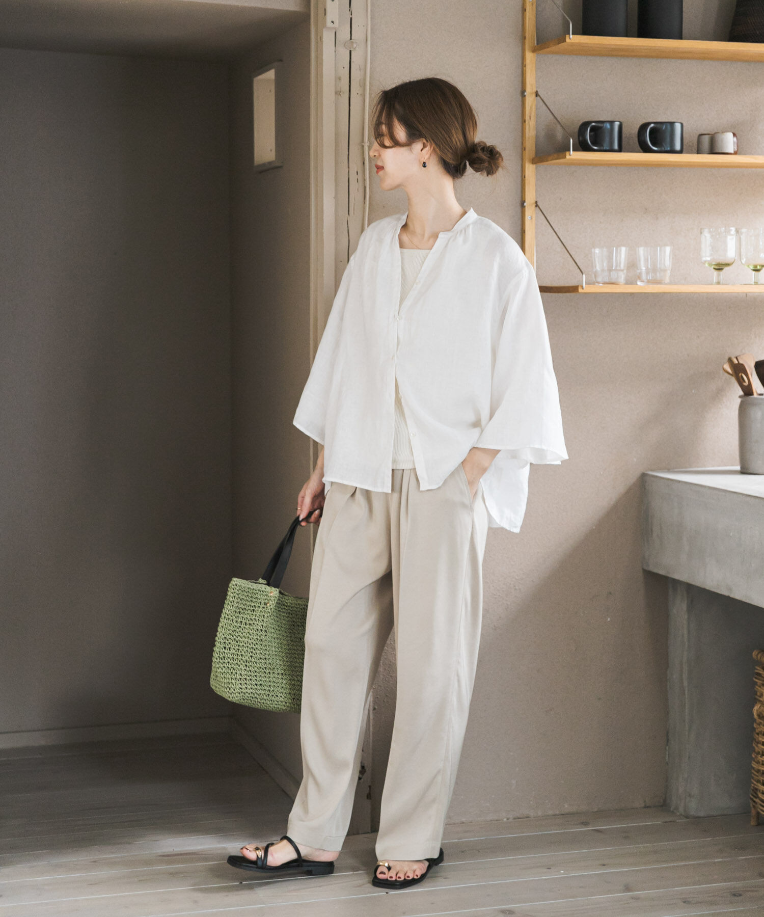 URBAN RESEARCH DOORS「リネンフレアスリーブブラウス」|シャツ・ブラウス|