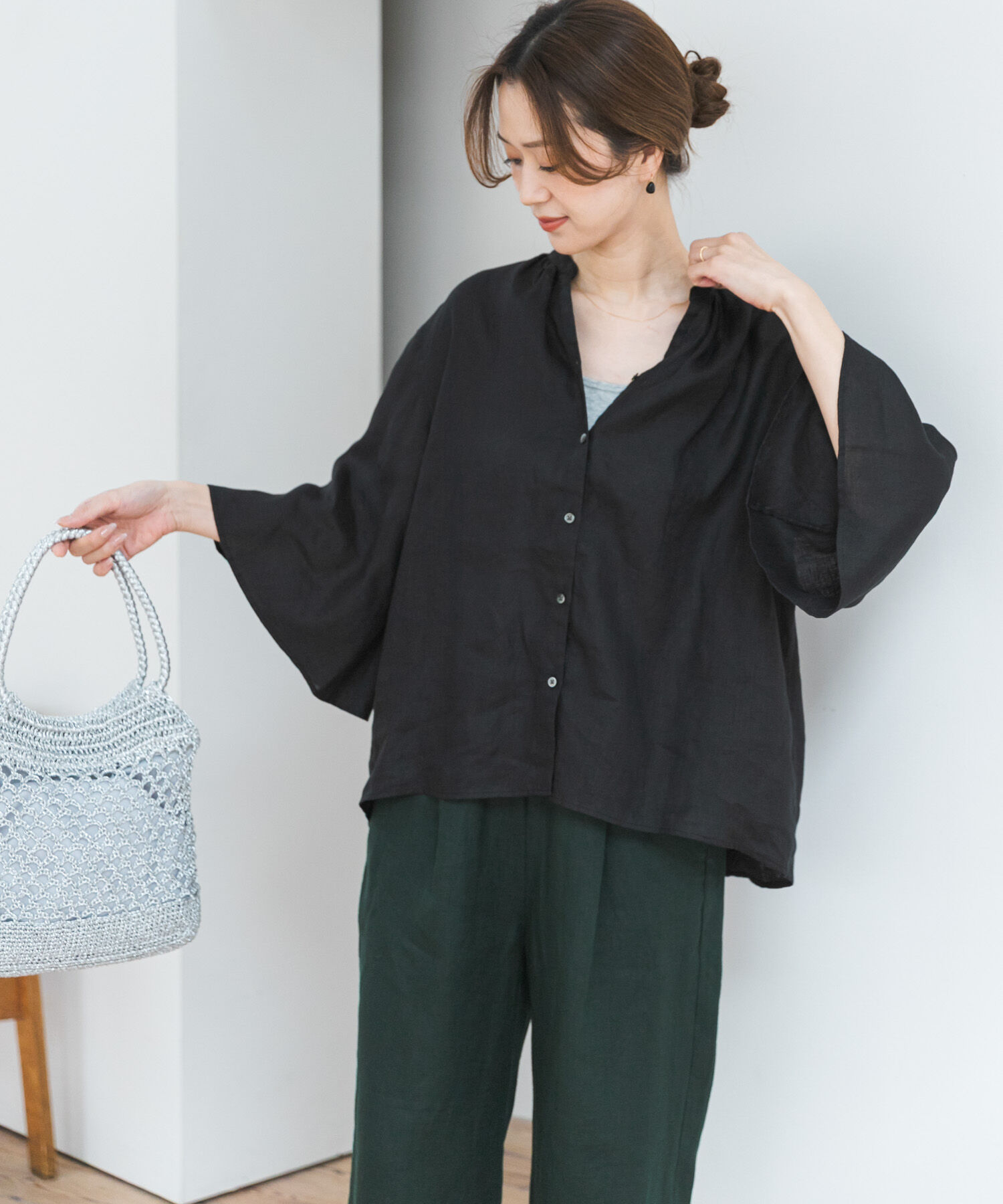 URBAN RESEARCH DOORS「リネンフレアスリーブブラウス」|シャツ・ブラウス|