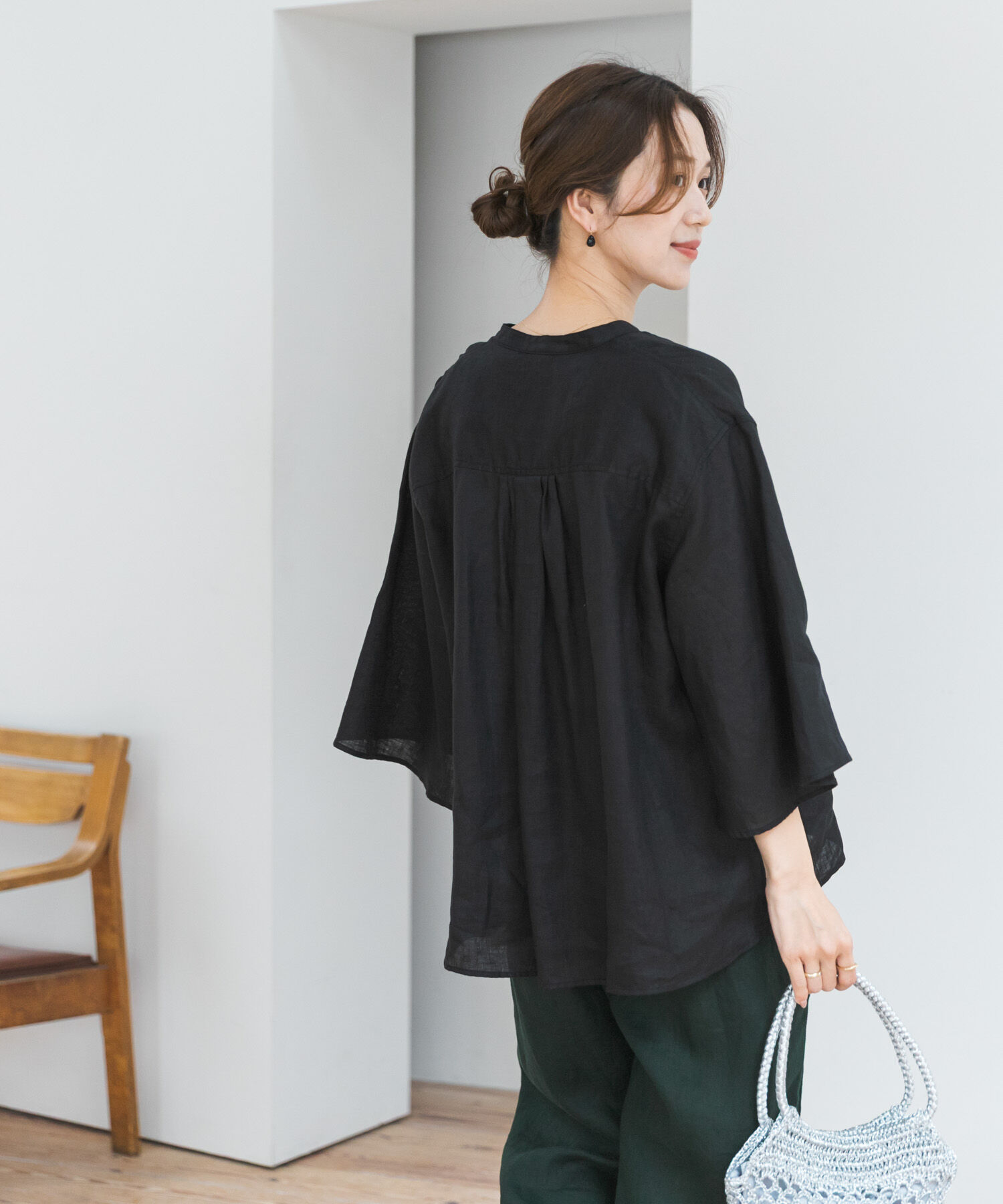 URBAN RESEARCH DOORS「リネンフレアスリーブブラウス」|シャツ・ブラウス|