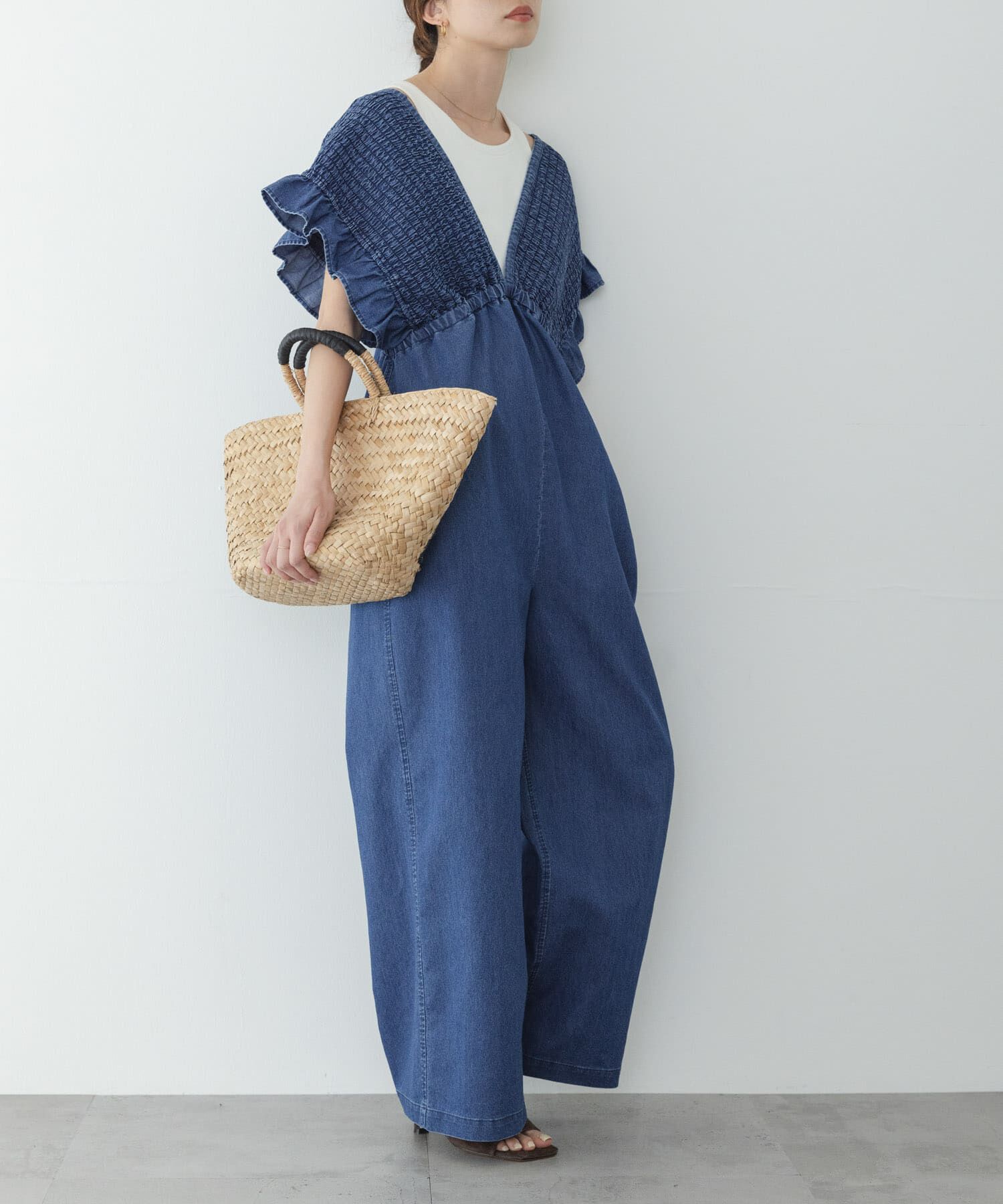 Sonny Label 「シャーリングオールインワン」|オールインワン|インディゴブルー