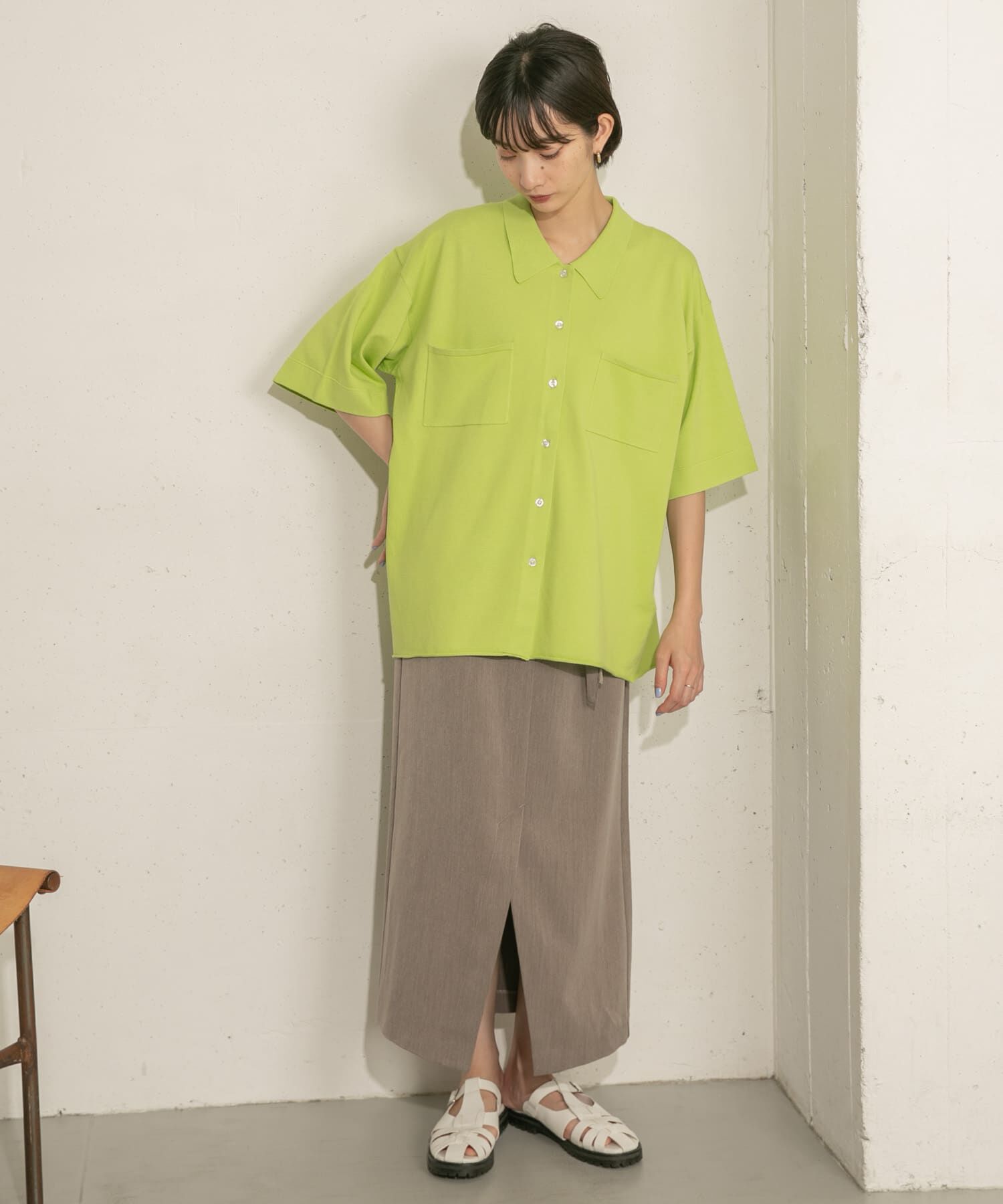  「ルーズシルエットニットシャツ」|ニット・セーター|