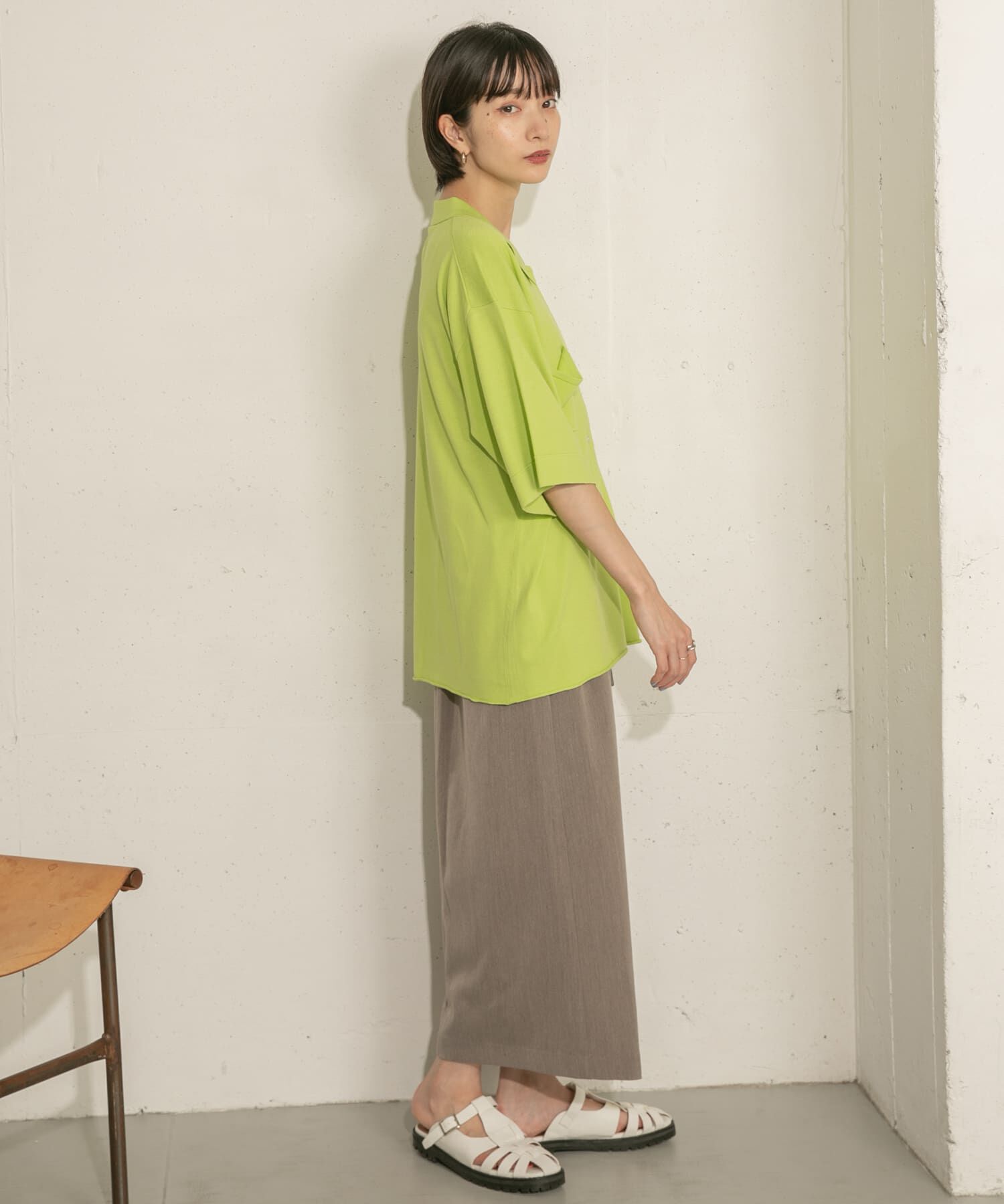  「ルーズシルエットニットシャツ」|ニット・セーター|