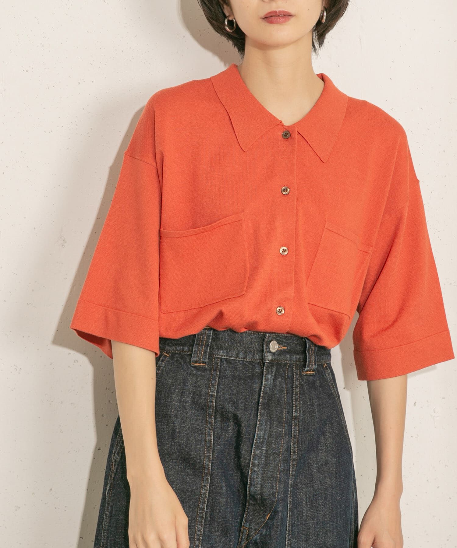  「ルーズシルエットニットシャツ」|ニット・セーター|