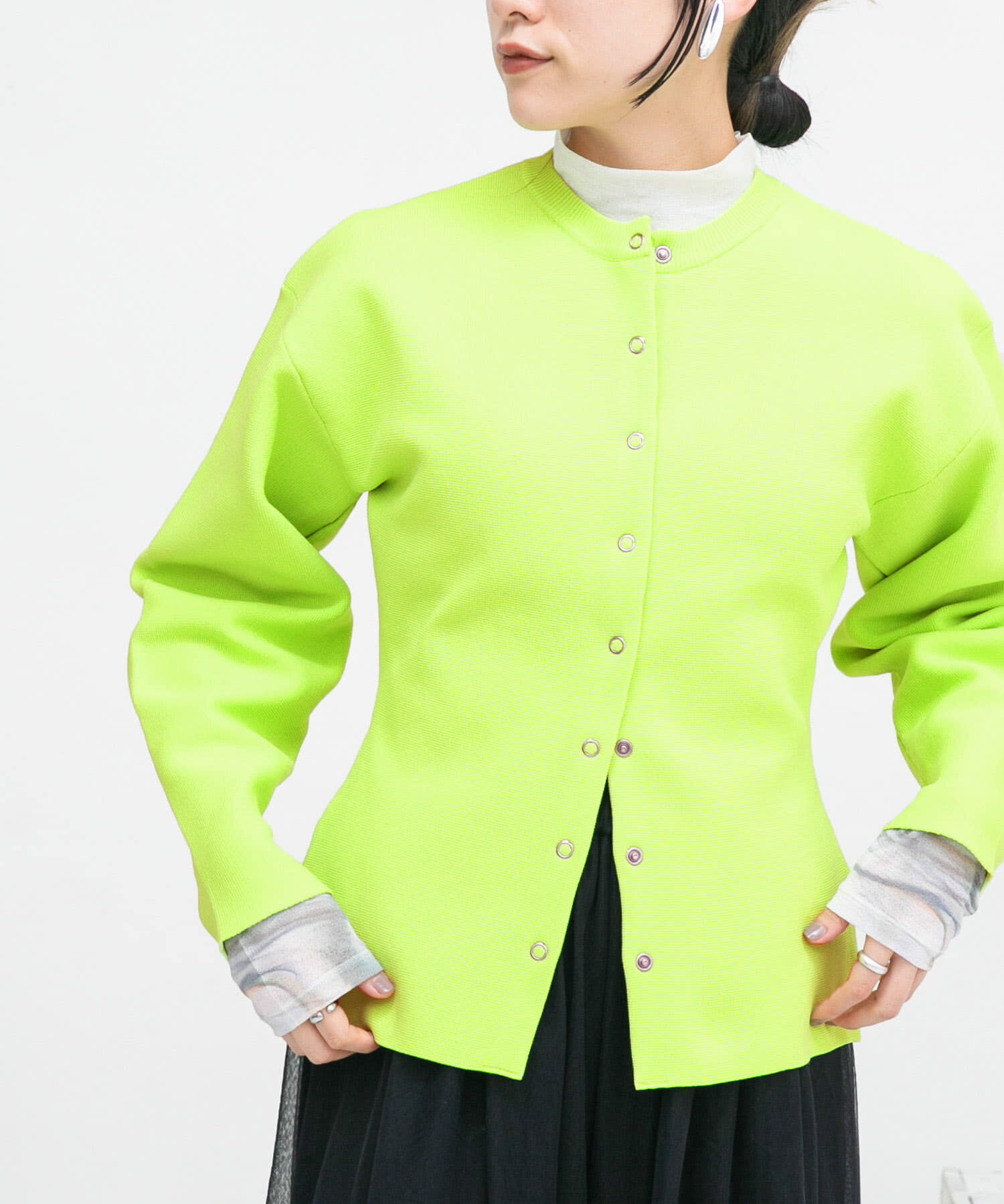  「リングドットボタンニットカーディガン」|カーディガン|