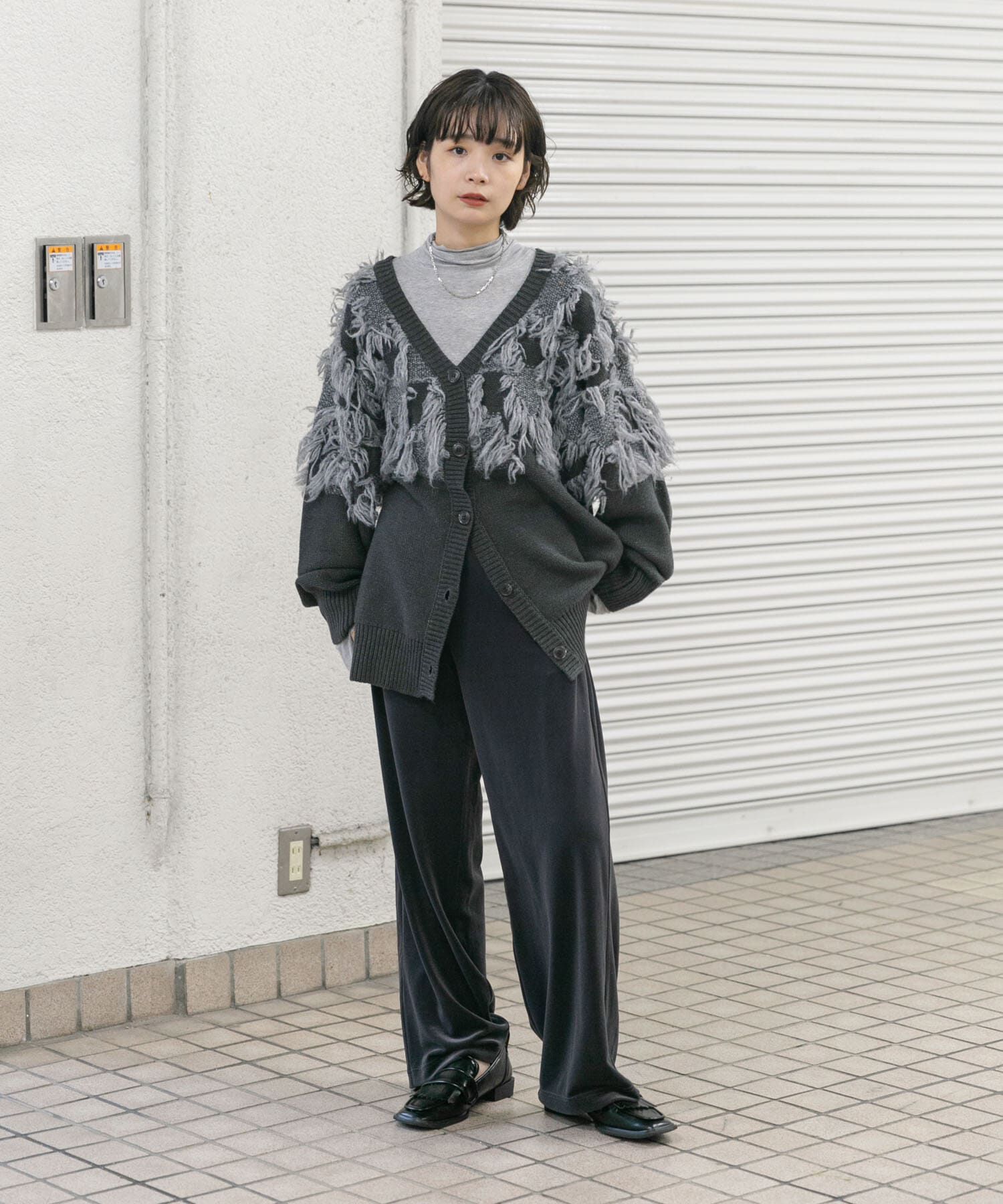  「ジャガードフリンジカーディガン」|カーディガン|