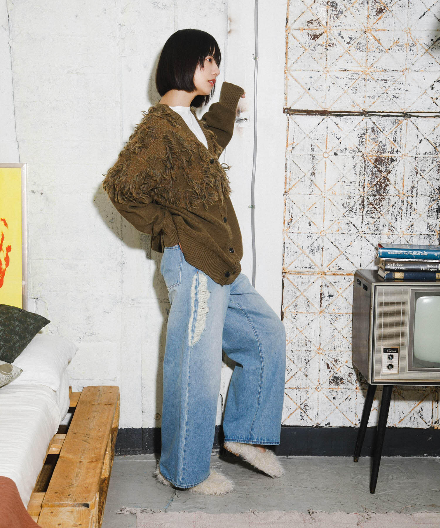  「ジャガードフリンジカーディガン」|カーディガン|