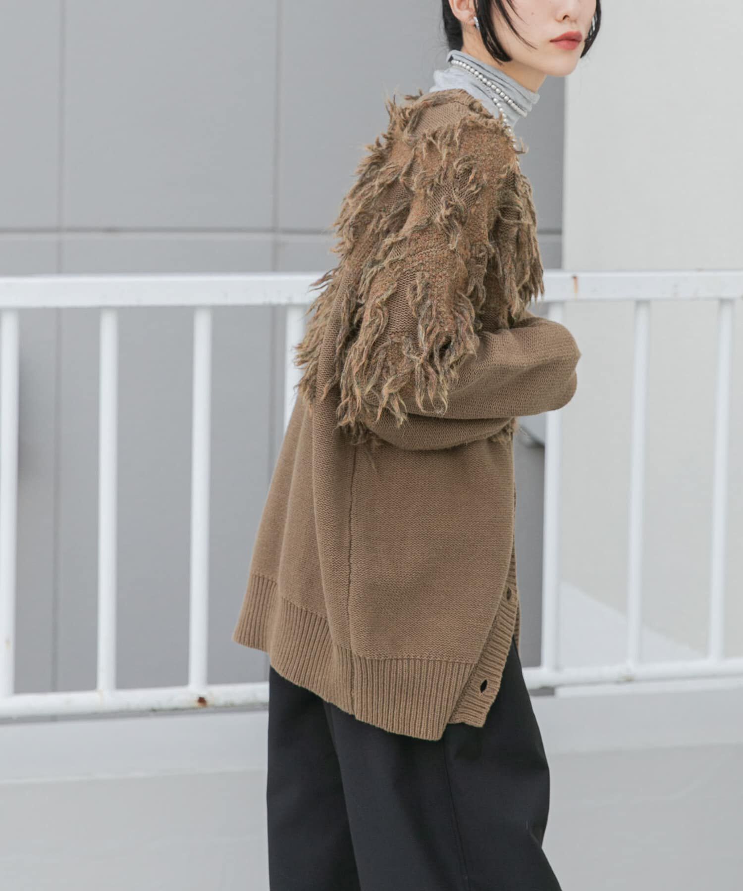  「ジャガードフリンジカーディガン」|カーディガン|