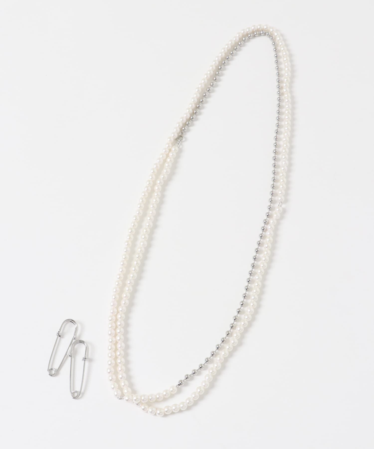  「ピン付きロングネックレス」|ネックレス|