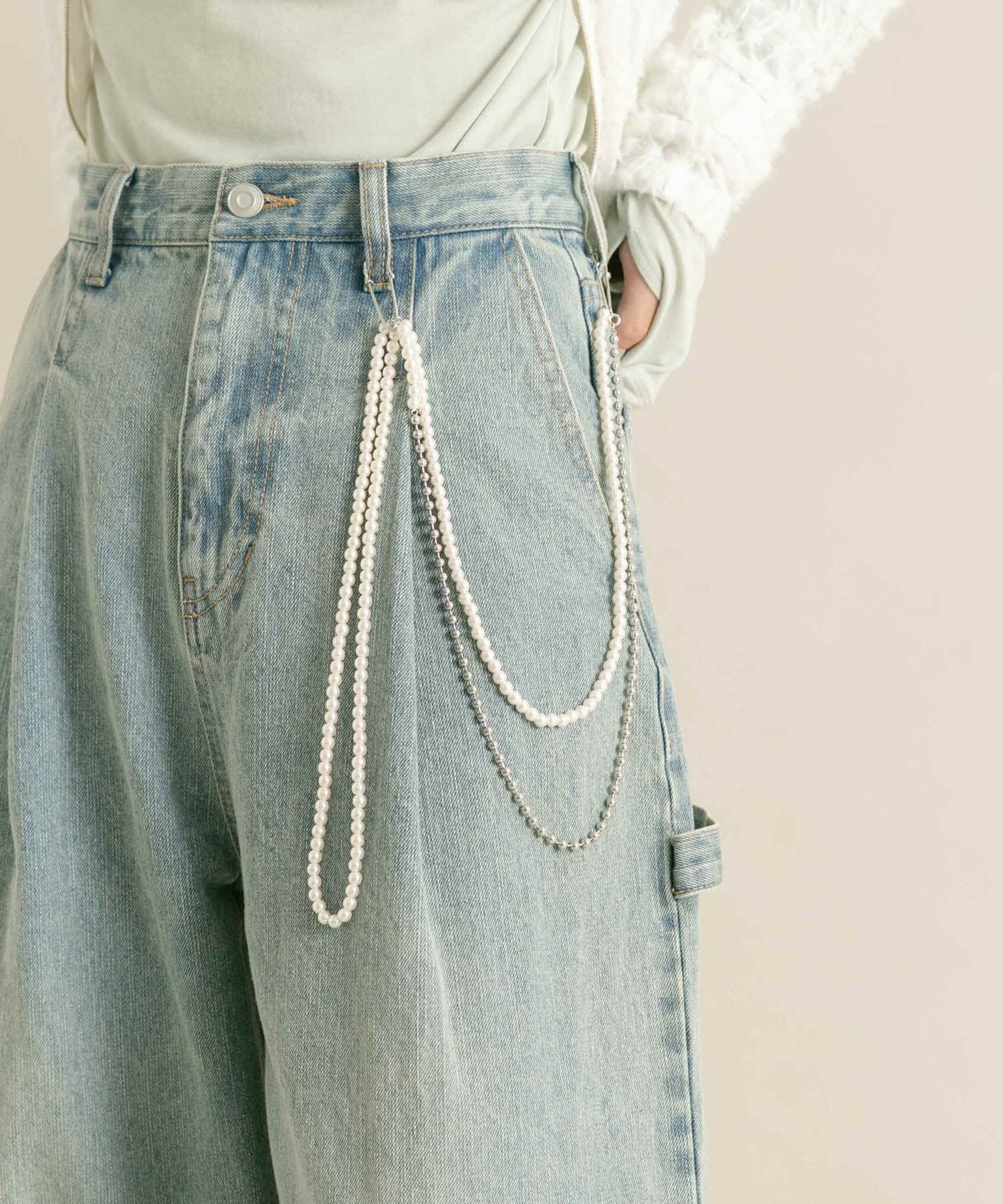  「ピン付きロングネックレス」|ネックレス|