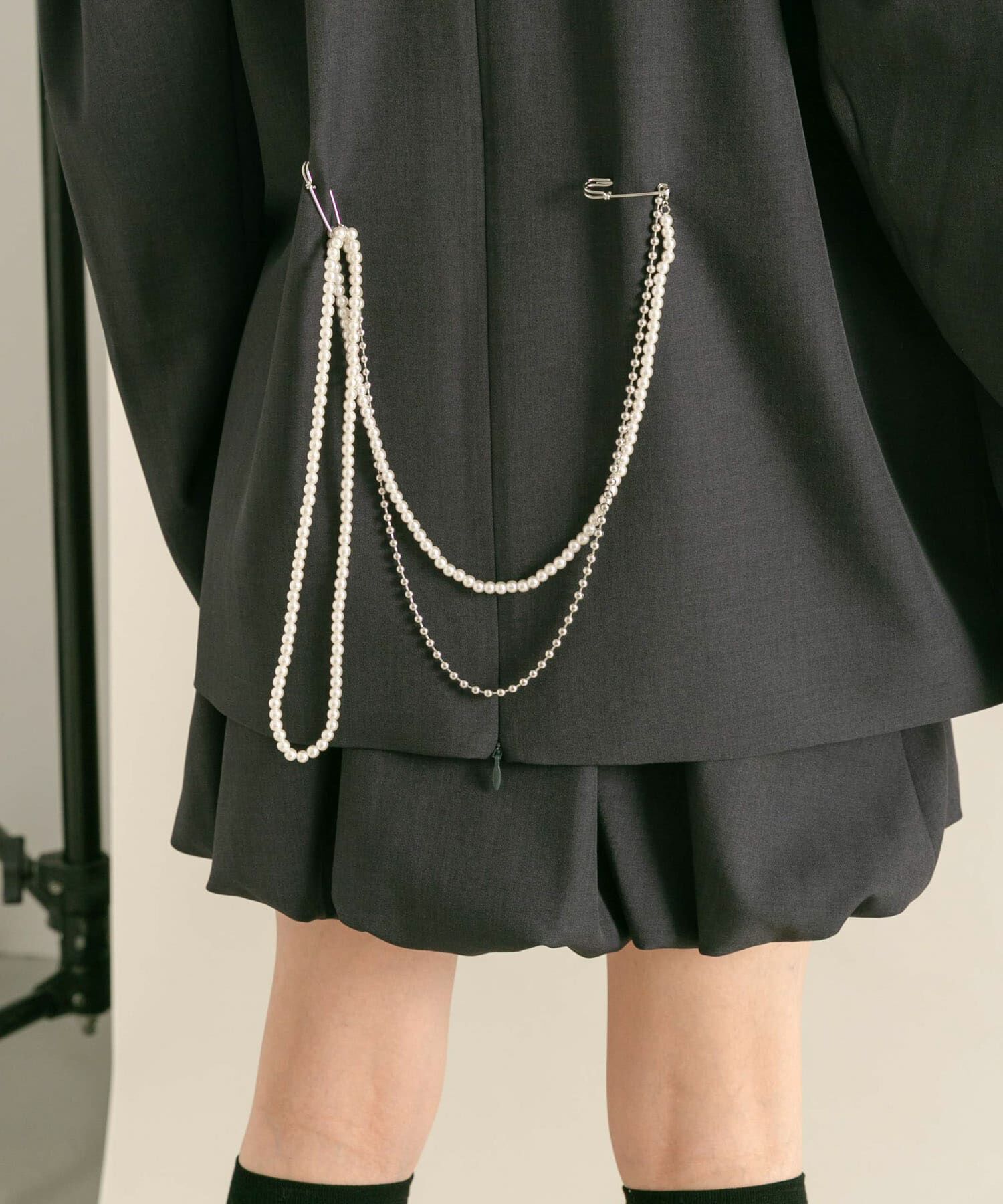  「ピン付きロングネックレス」|ネックレス|