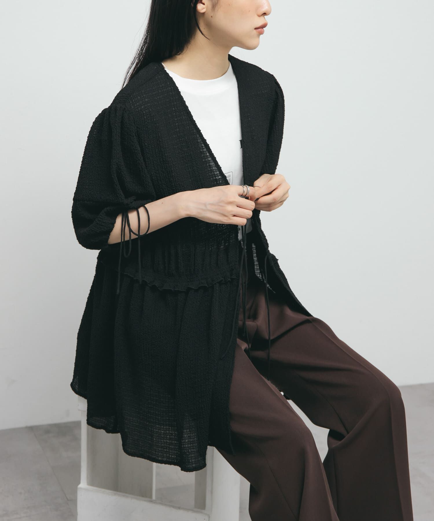  「フロントリボンチュニック」|シャツ・ブラウス|