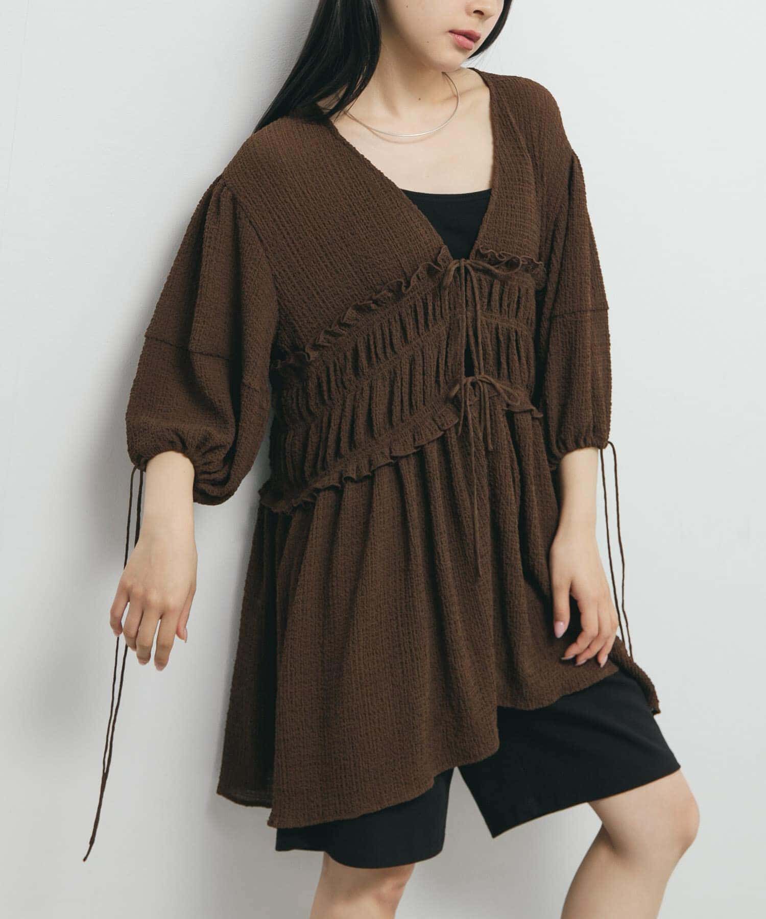  「フロントリボンチュニック」|シャツ・ブラウス|
