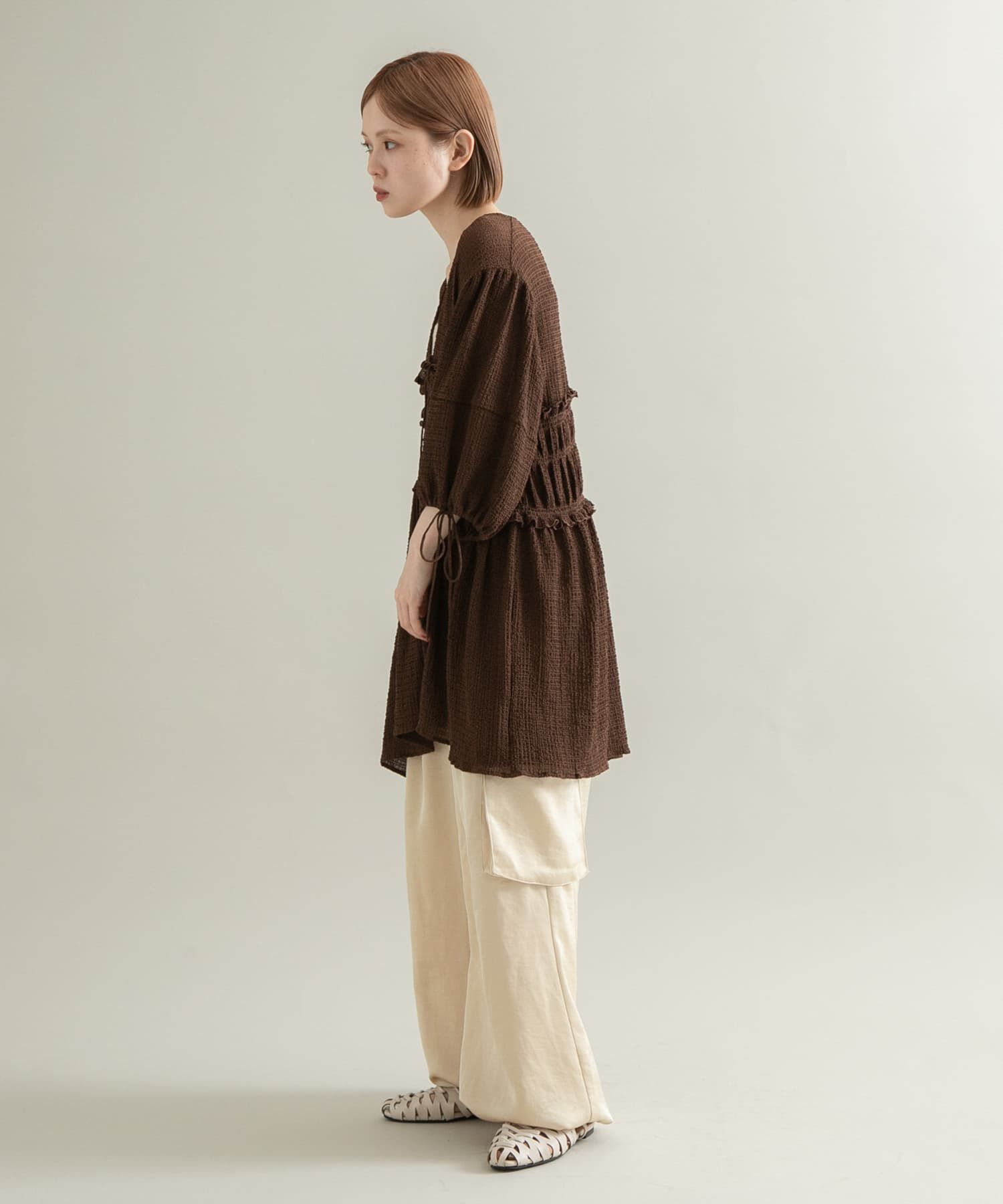  「フロントリボンチュニック」|シャツ・ブラウス|