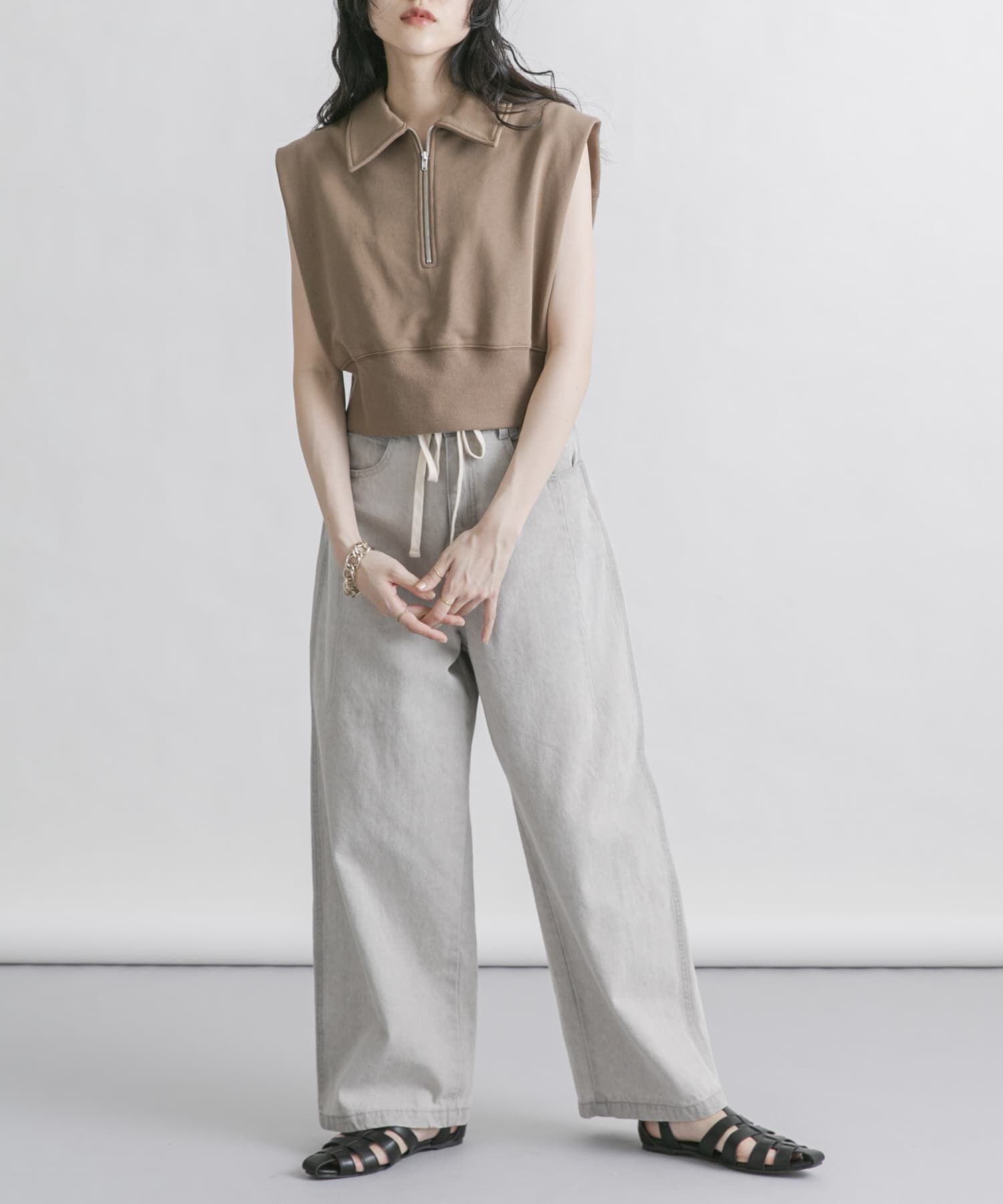  「『2サイズ展開』ドローストリングデニム」|デニム|