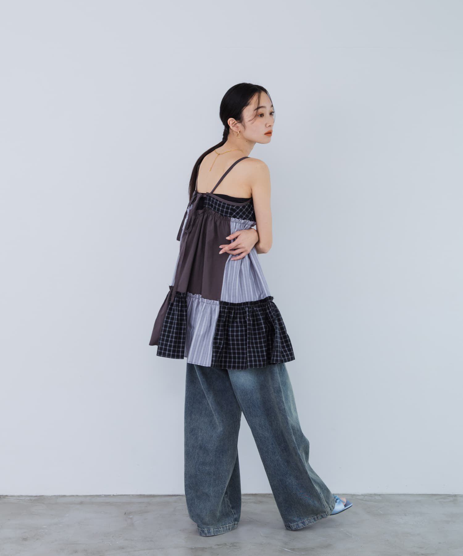  「『2サイズ展開』ドローストリングデニム」|デニム|