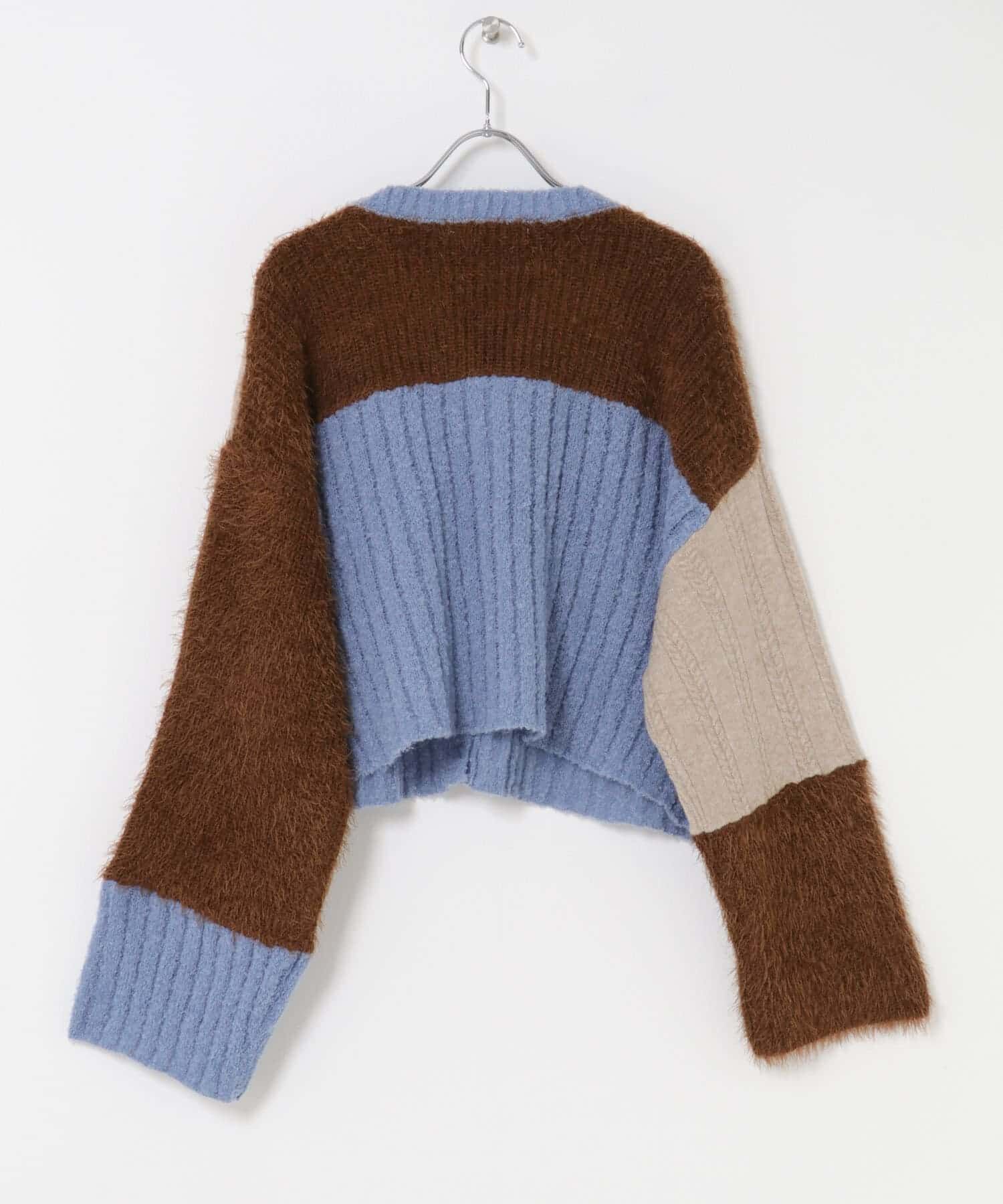  「パッチワークニットカーディガン」|カーディガン|