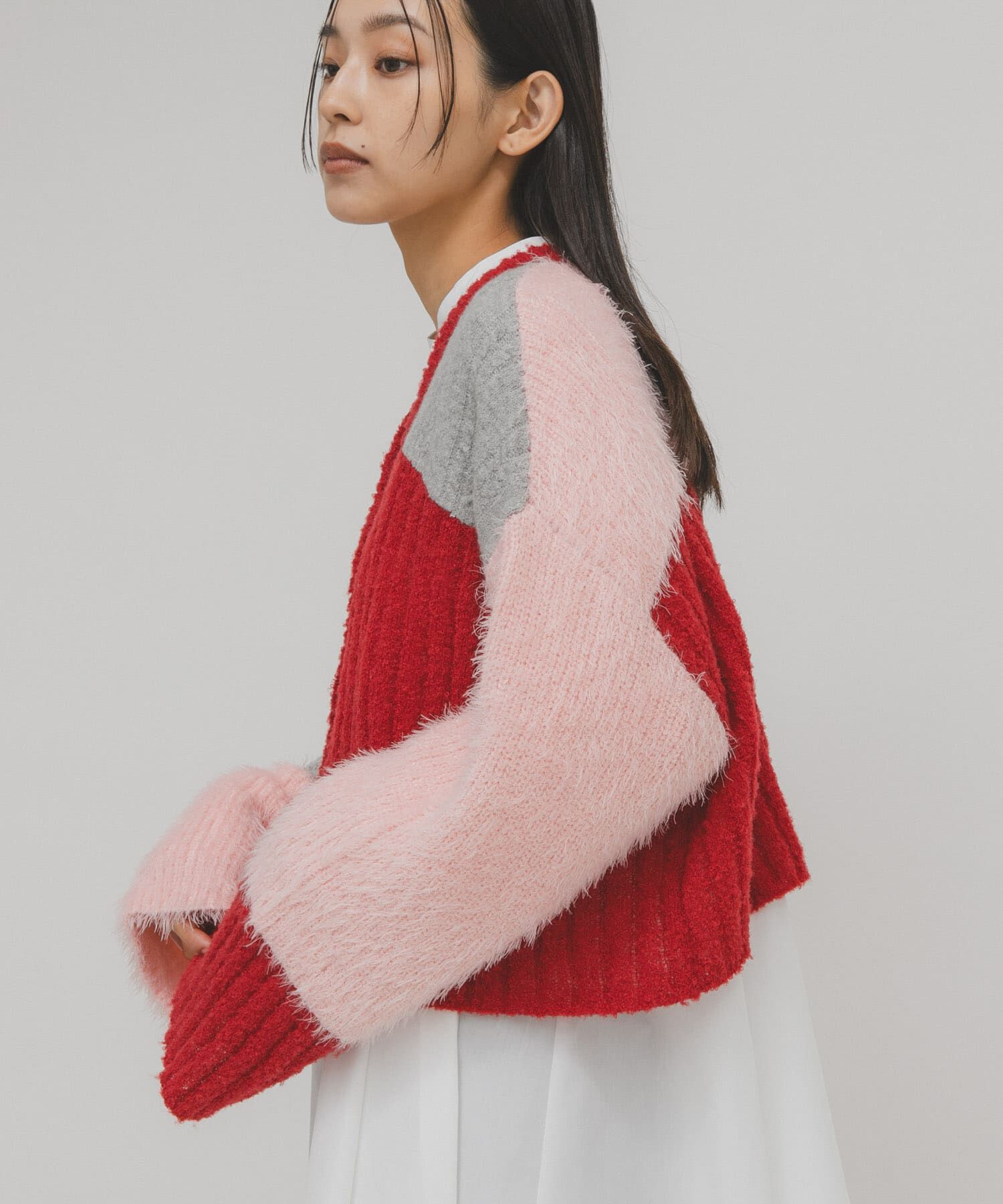  「パッチワークニットカーディガン」|カーディガン|