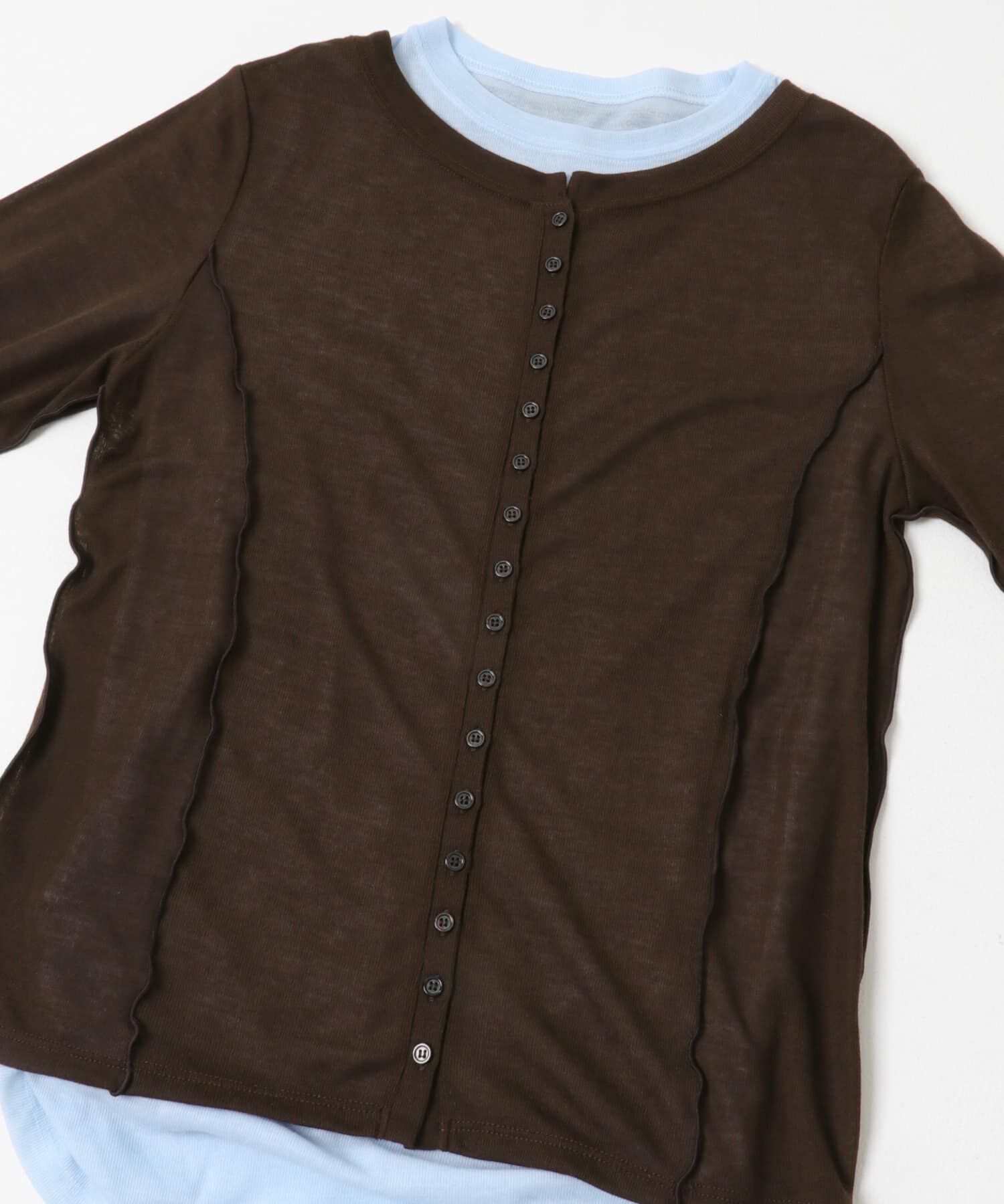  「バイカラーレイヤードカットソー」|Tシャツ・カットソー|