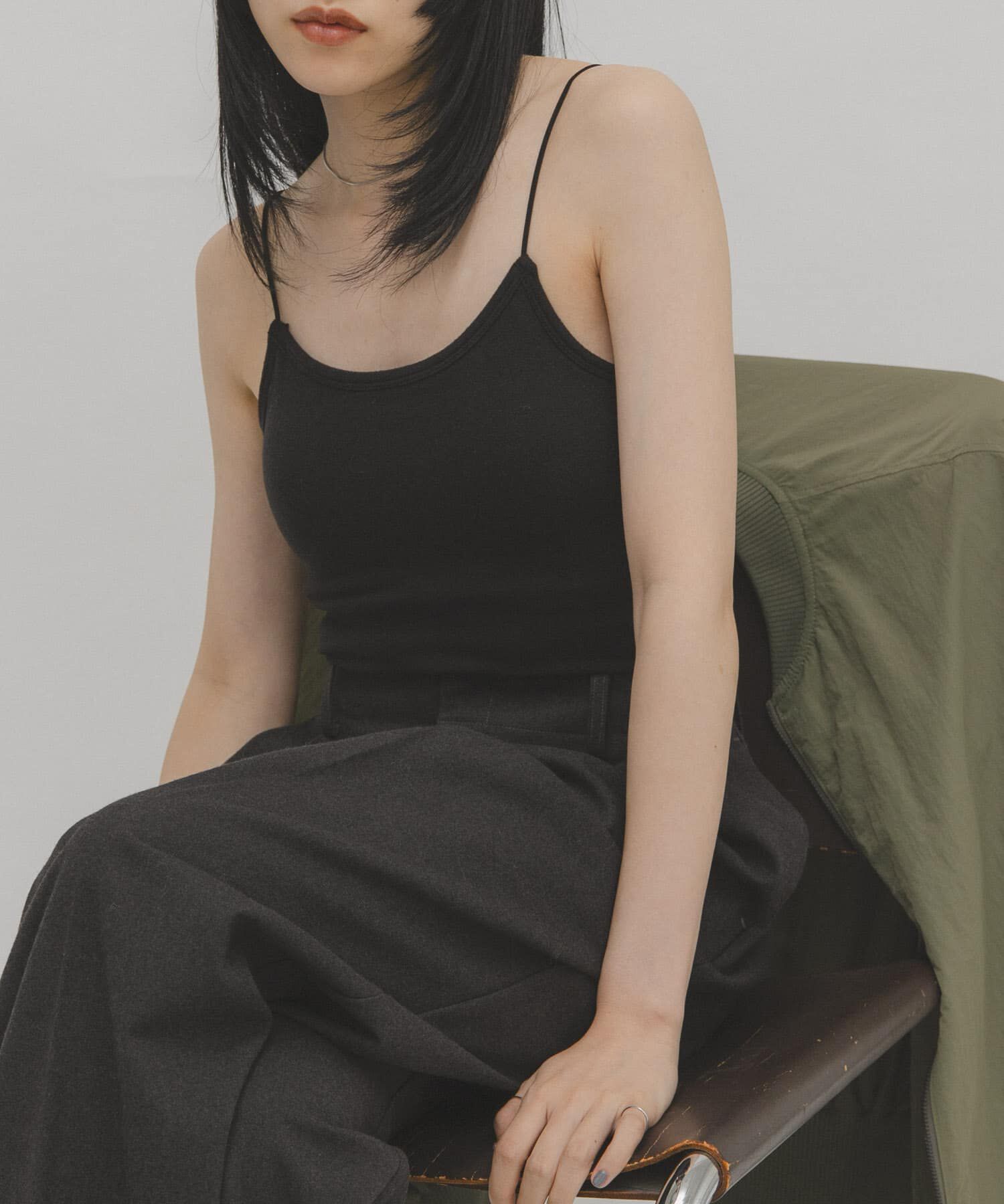  「ピーチスキンカップ付きキャミソール」|キャミソール|ブラック