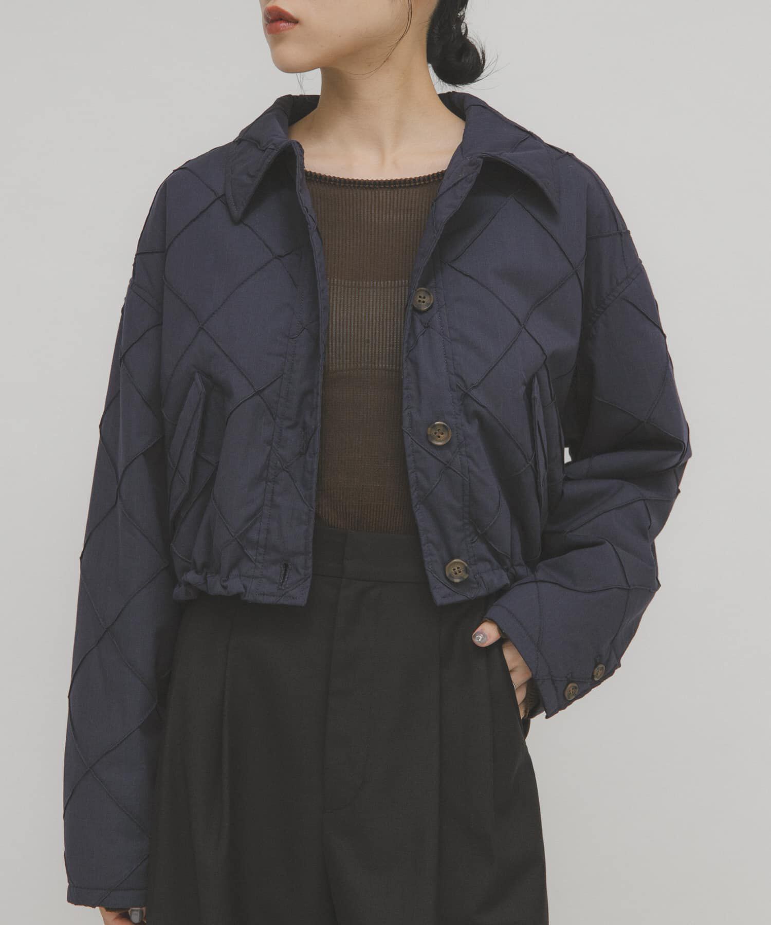  「キルティングシャツブルゾン」|ダウン|