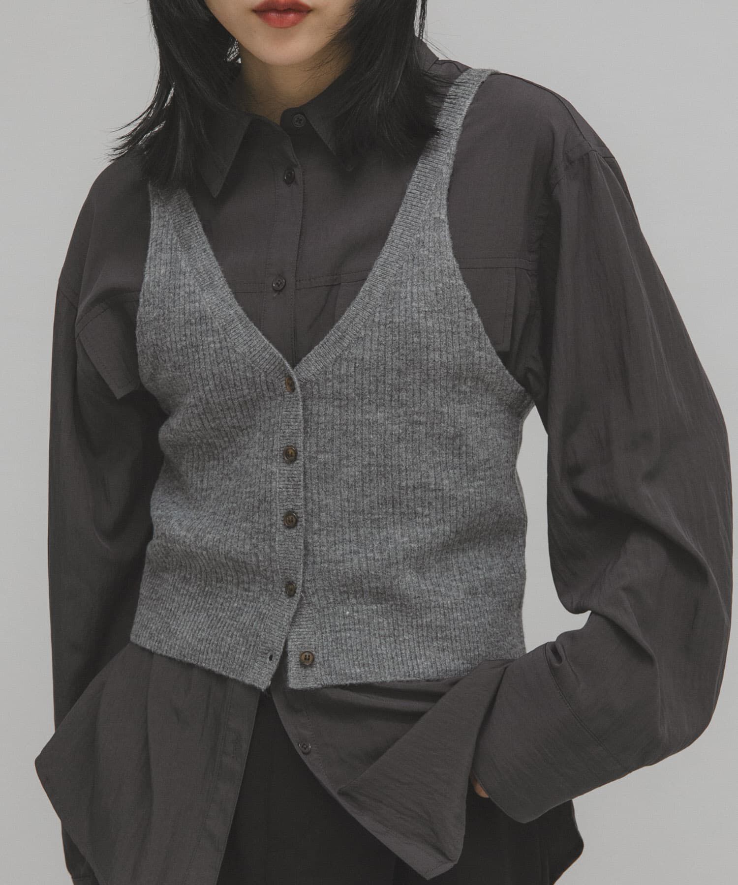  「2WAYニットビスチェ」|その他|グレー
