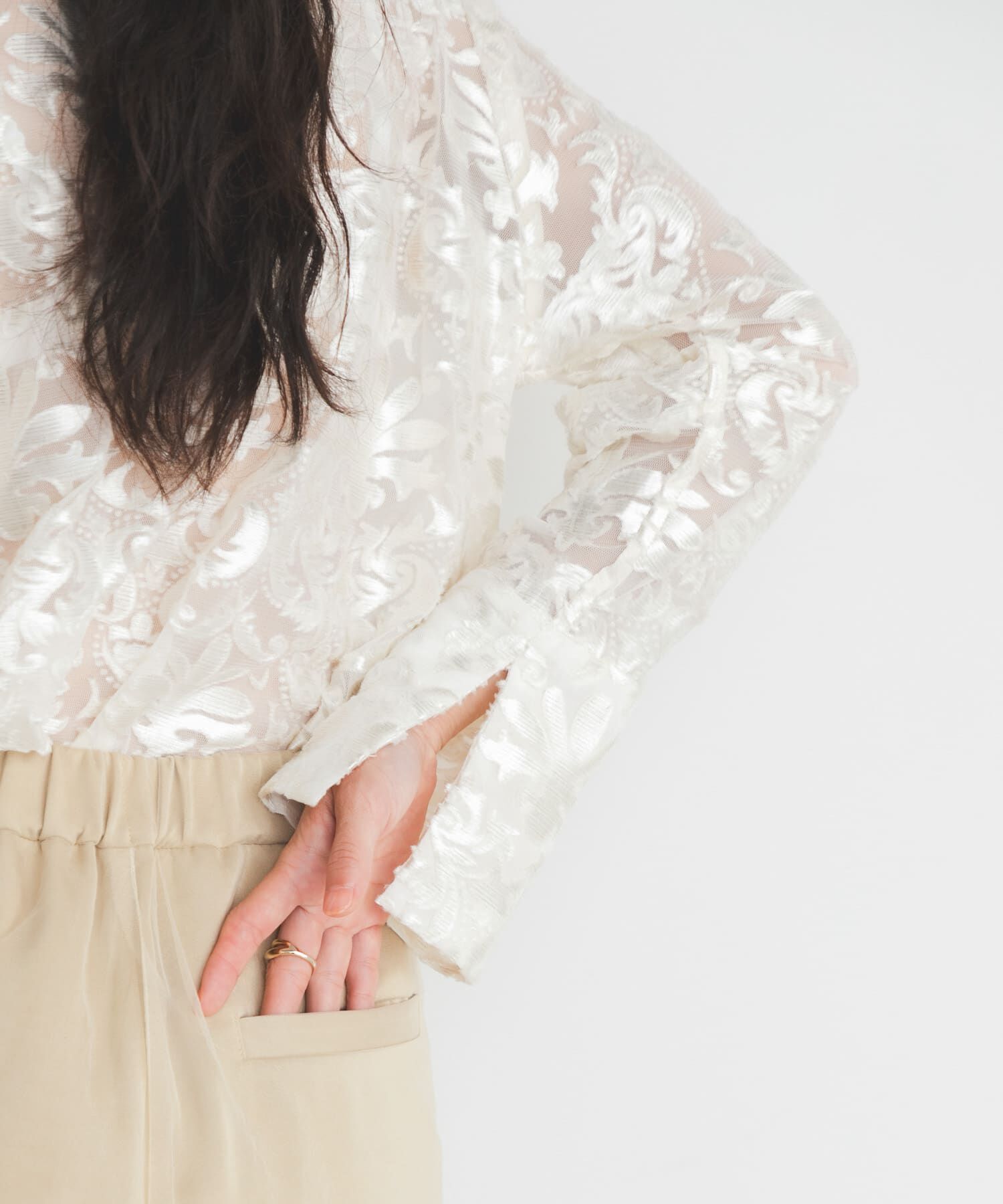  「チュールジャガードブラウス」|シャツ・ブラウス|