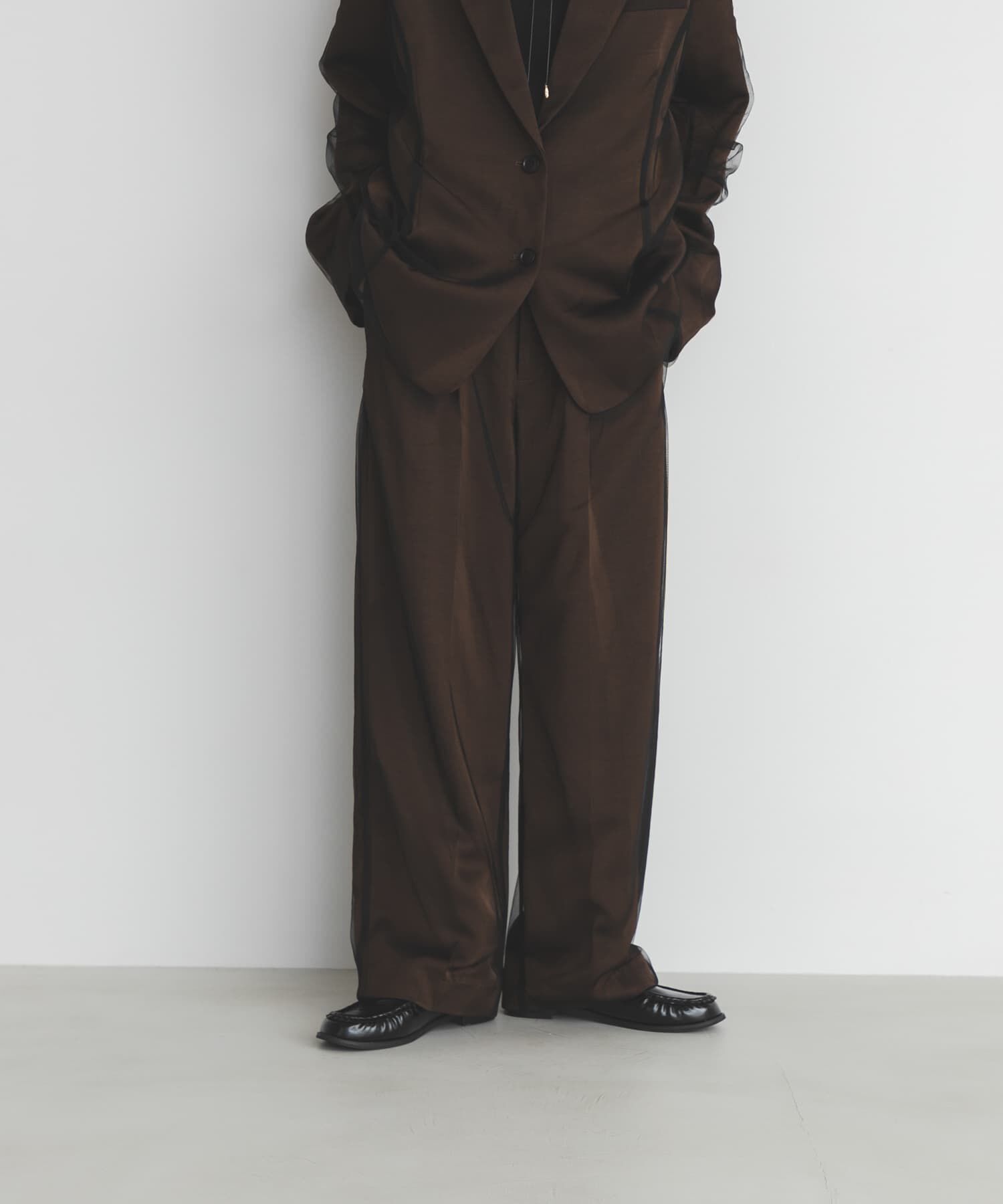  「サテンチュールパンツ」|その他|ブラウン