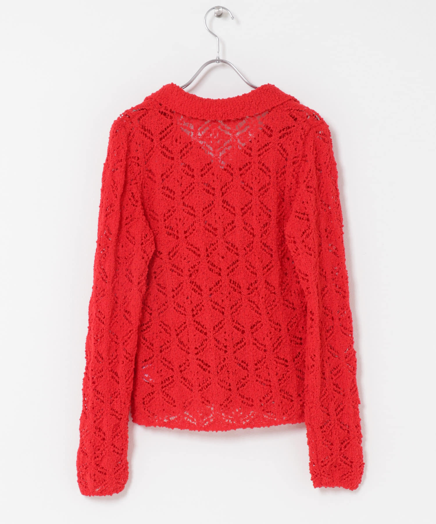  「クロシェレースニットシャツ」|ニット・セーター|