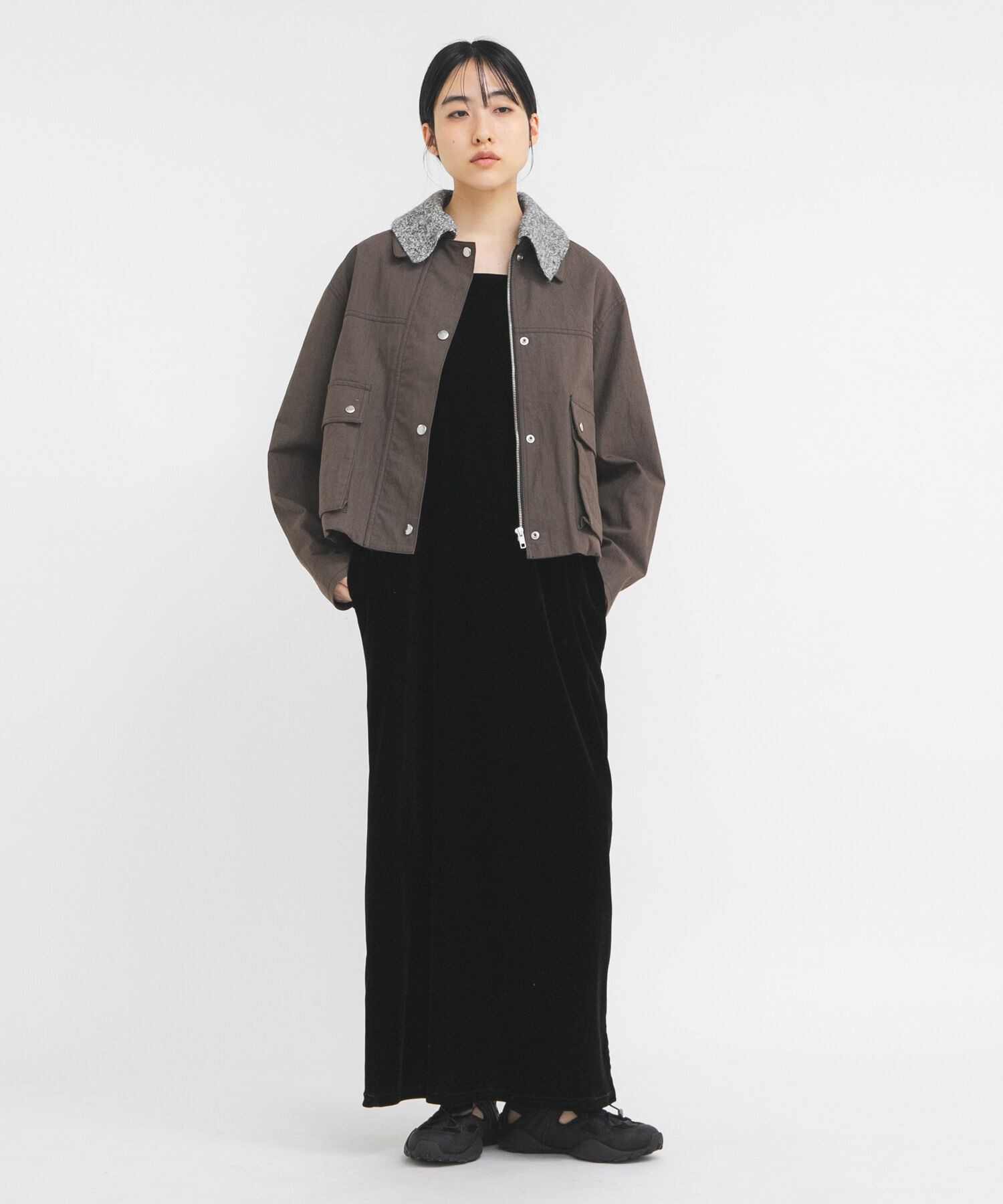  「2WAYカラーバルーンブルゾン」|ブルゾン・スタジャン|ブラウン