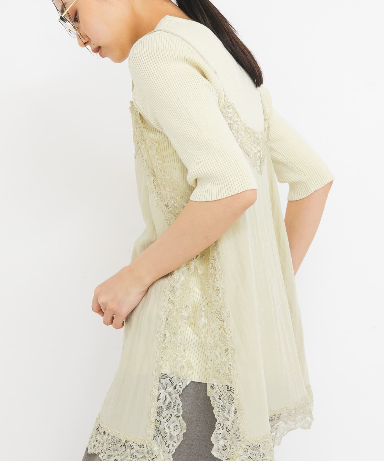  「『一部WEB限定カラー』ヴィンテージライクレースキャミソール」|キャミソール|