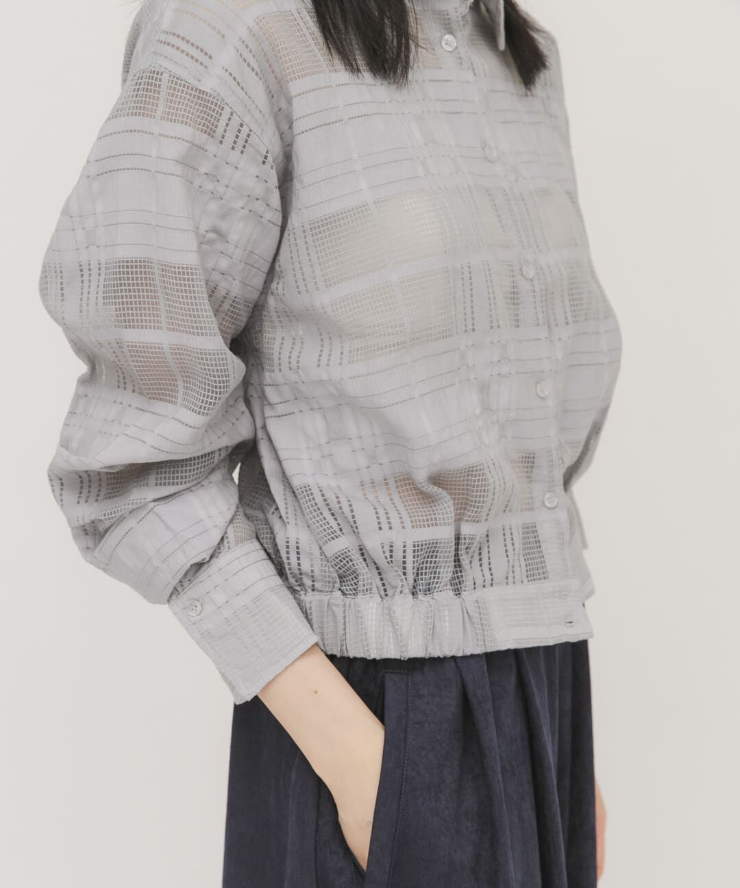  「シアーチェックコンパクトシャツ」|シャツ・ブラウス|