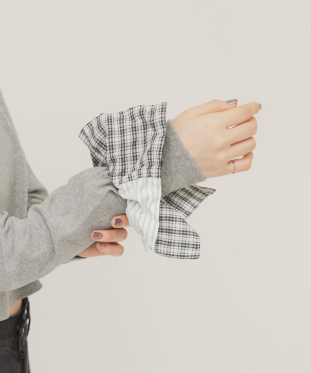  「チェックストライプコンビシュシュ」|ヘアゴム・シュシュ|