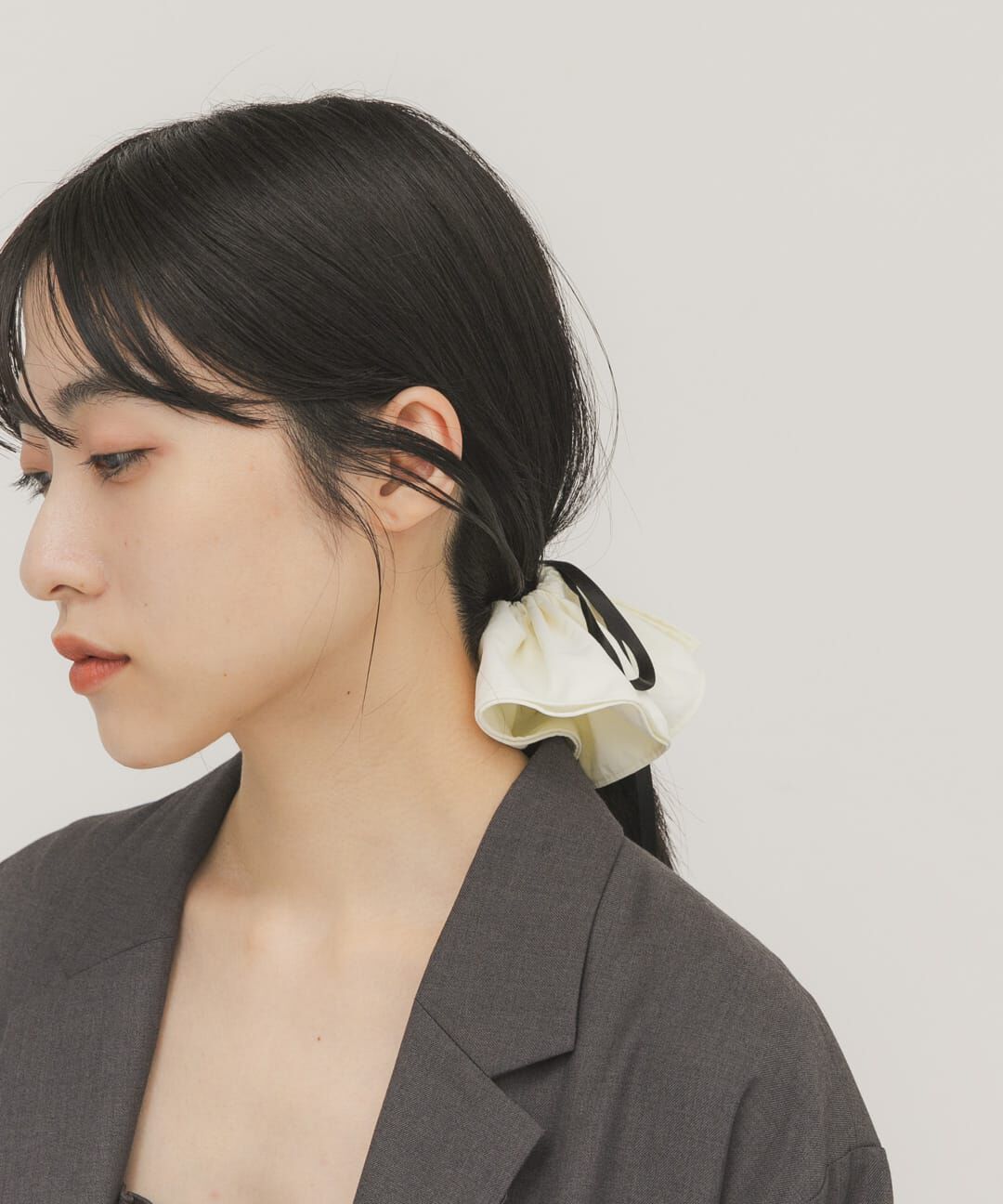  「リボン付きシュシュ」|ヘアゴム・シュシュ|