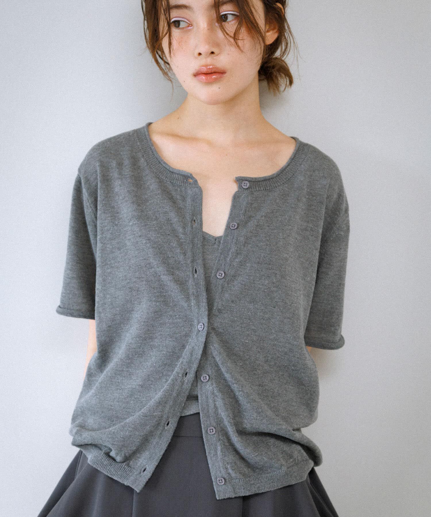  「ビスチェSETカーディガン」|カーディガン|グレー