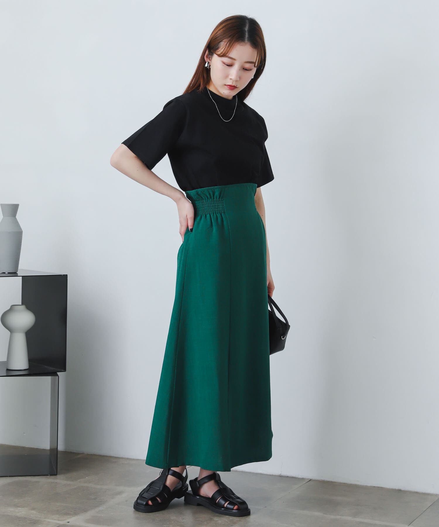 SENSE OF PLACE by URBAN RESEARCH「リネンライクハイウエストフレアスカート」|スカート|