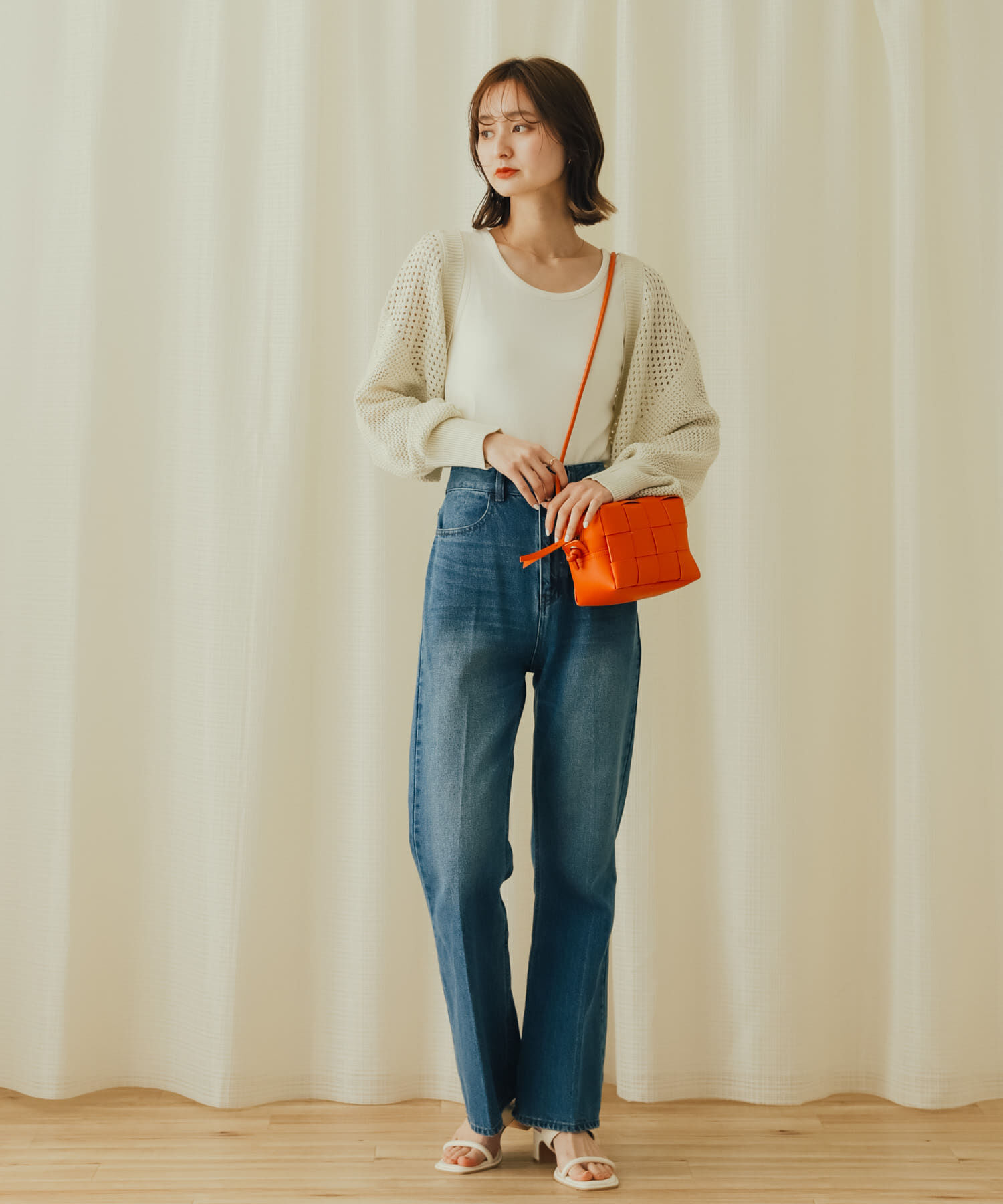 SENSE OF PLACE by URBAN RESEARCH「ラメバックオープンメッシュボレロ」|カーディガン|