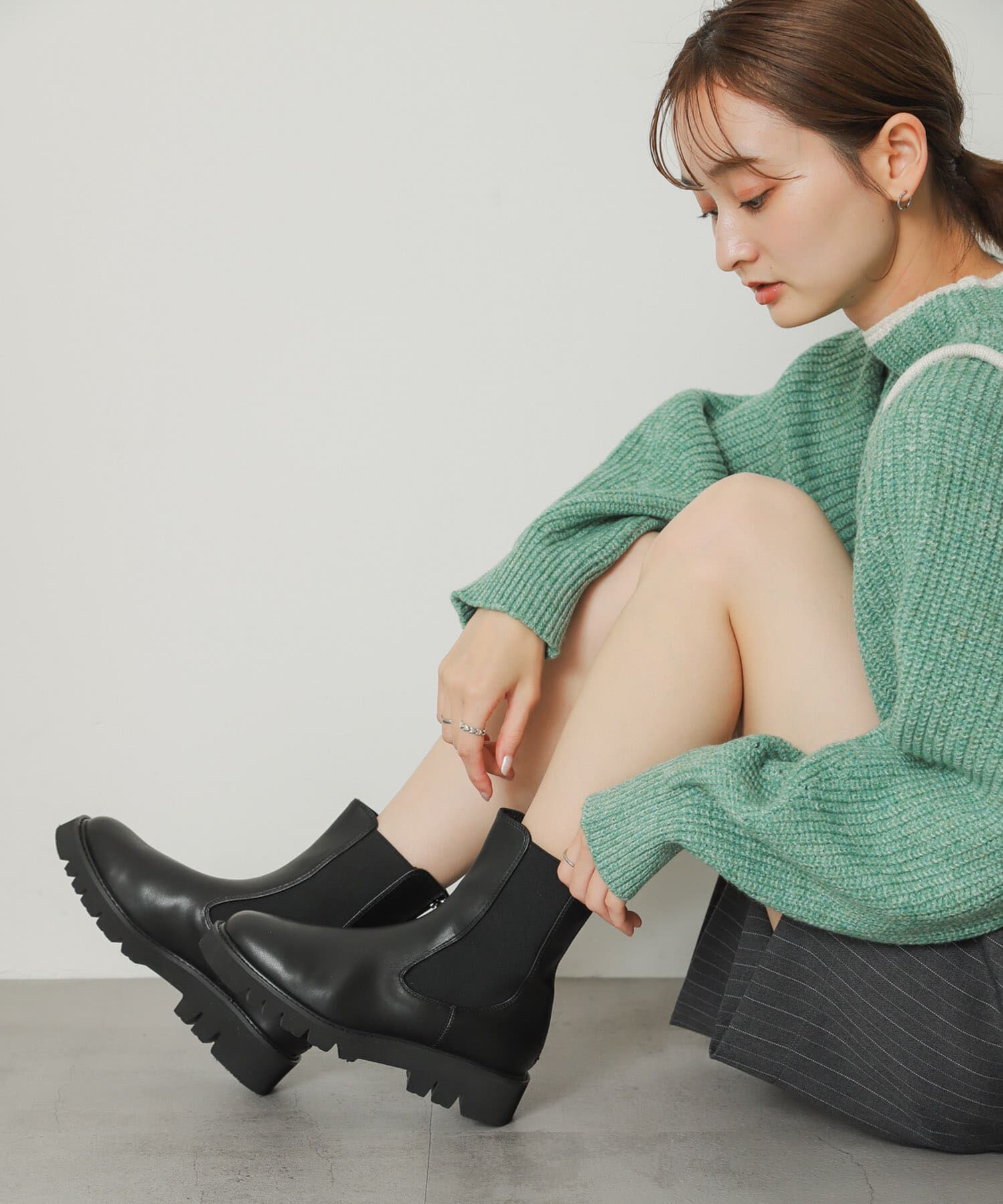 SENSE OF PLACE by URBAN RESEARCH「『軽量ソール採用』トラックソールサイドゴアブーツ」|ショートブーツ|