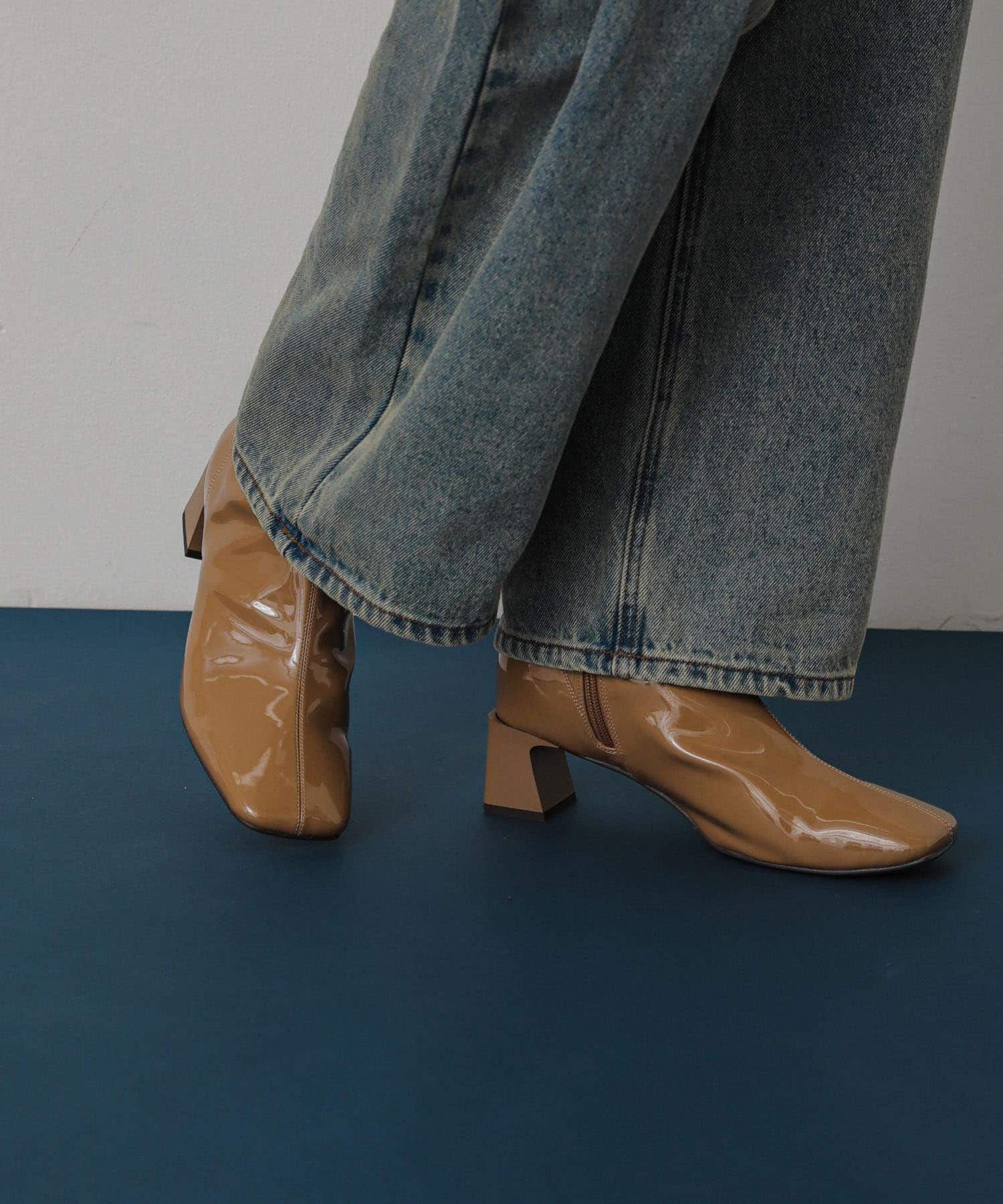 SENSE OF PLACE by URBAN RESEARCH「『抗菌』『消臭』スクエアトゥエナメルブーツ」|ショートブーツ|