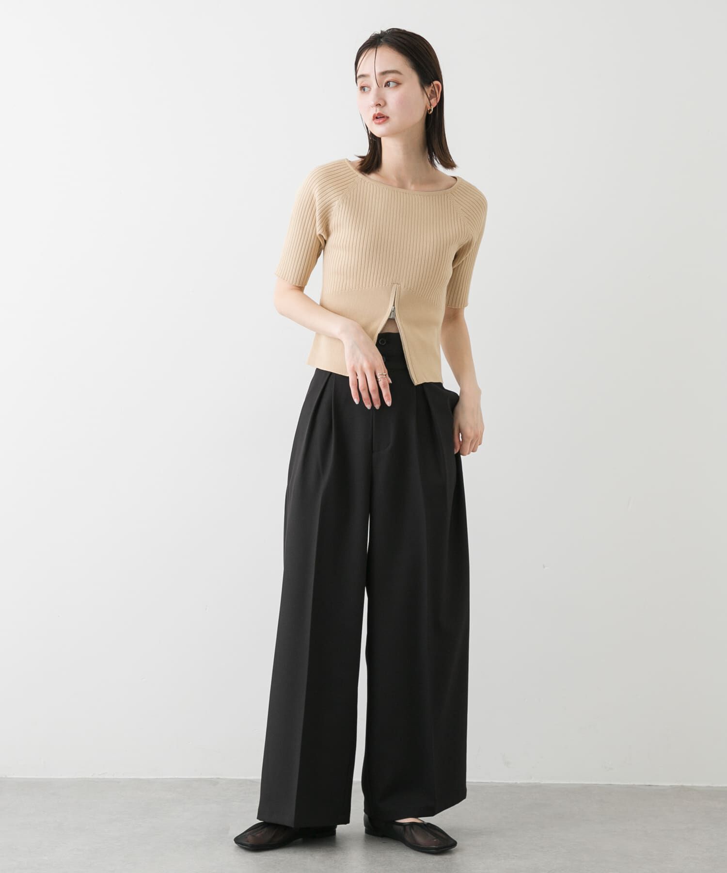 SENSE OF PLACE by URBAN RESEARCH「オブリークトゥメッシュフラットシューズ」|パンプス|