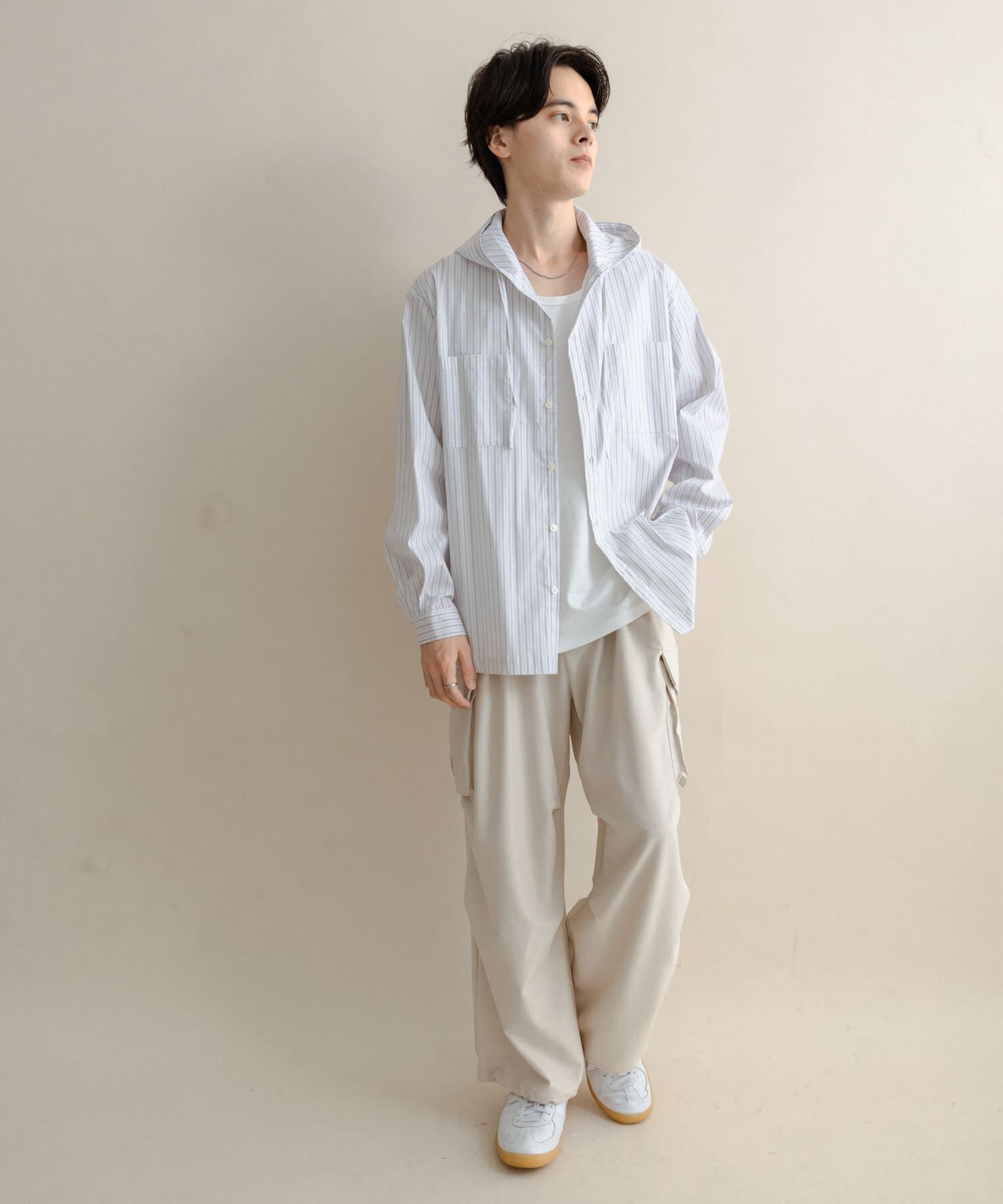 SENSE OF PLACE by URBAN RESEARCH「ストライプフーディールーズシャツ」|シャツ・ブラウス|