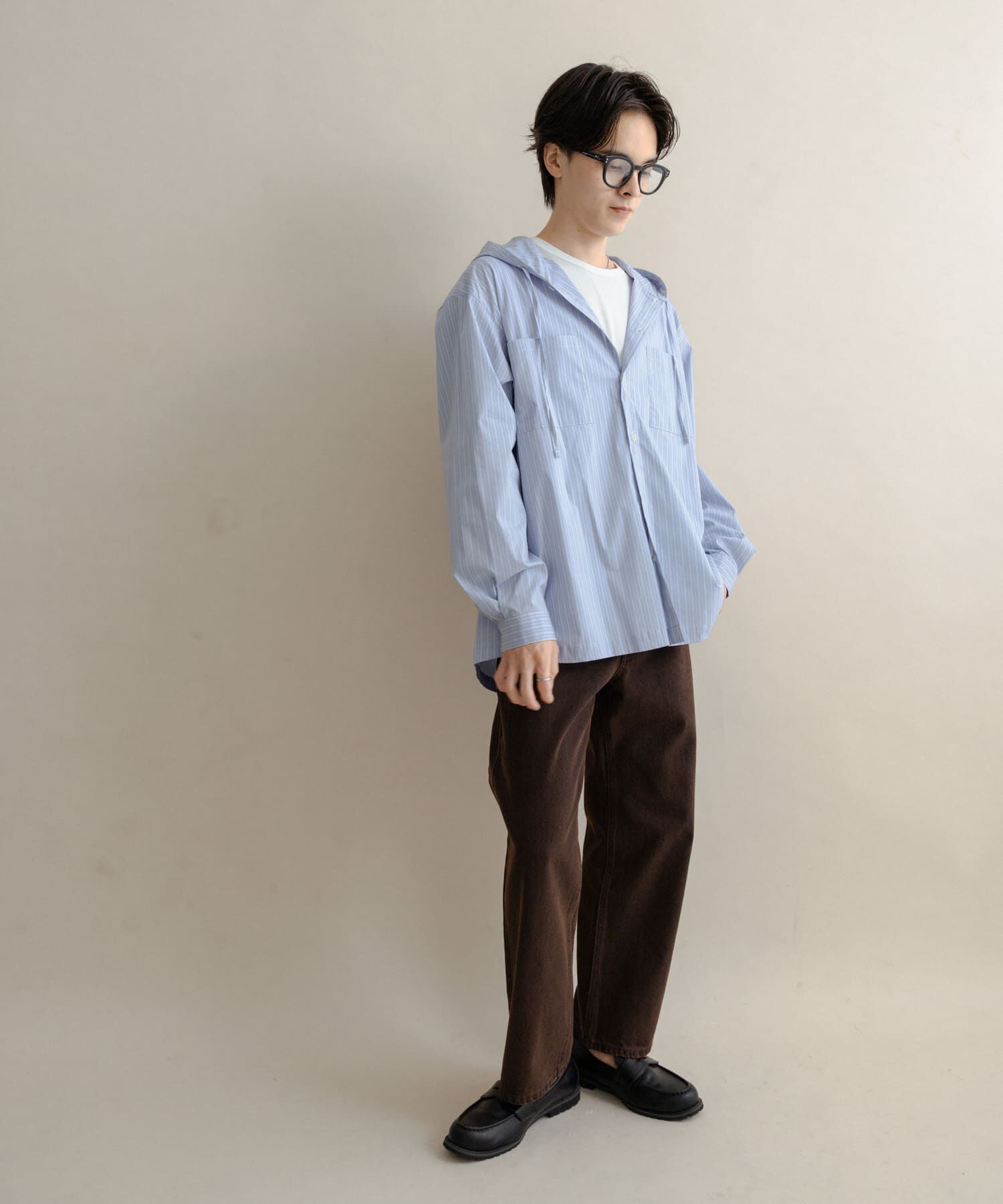 SENSE OF PLACE by URBAN RESEARCH「ストライプフーディールーズシャツ」|シャツ・ブラウス|